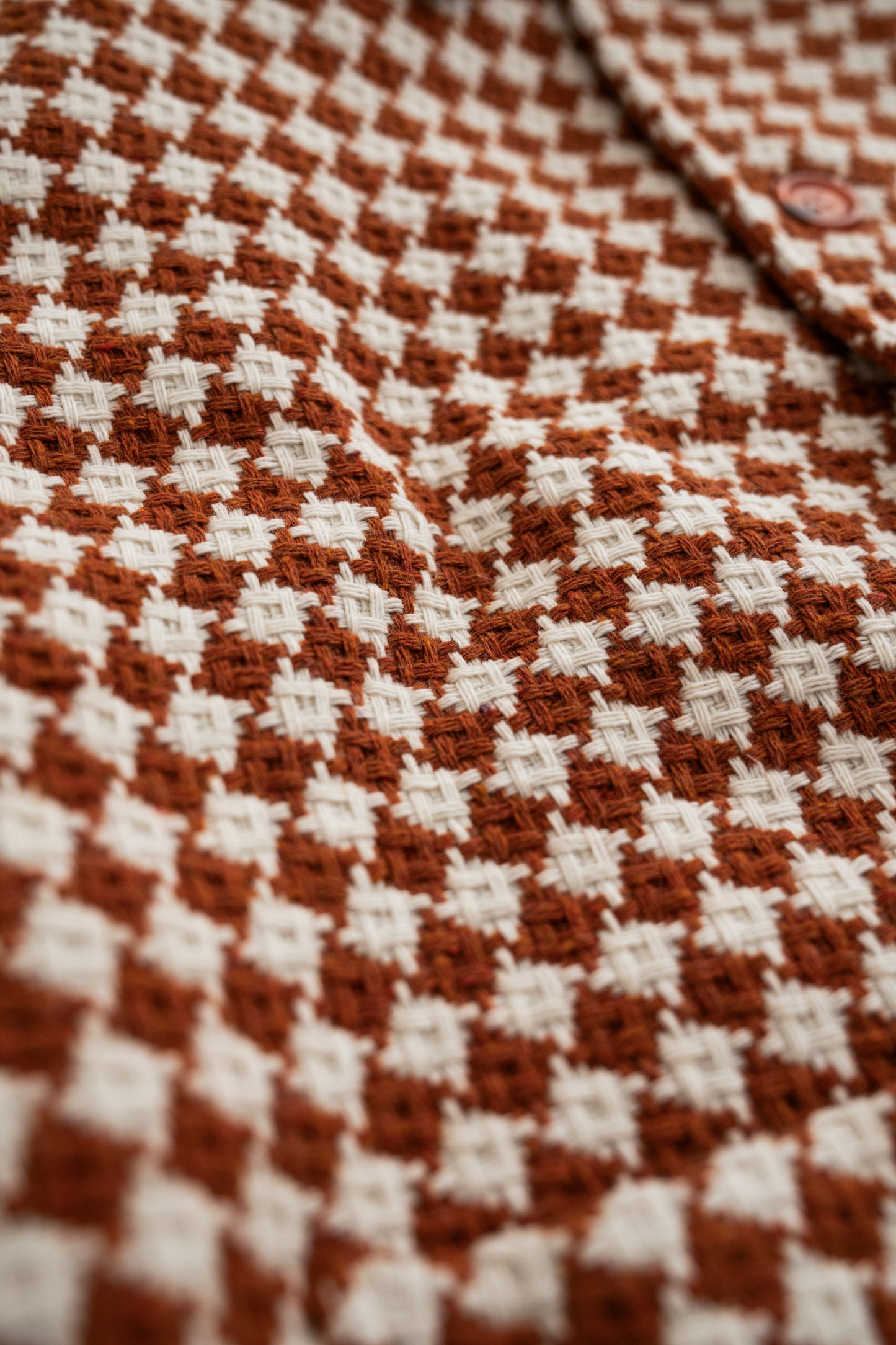 CHECKERED WOVEN OVERSHIRT - RUST