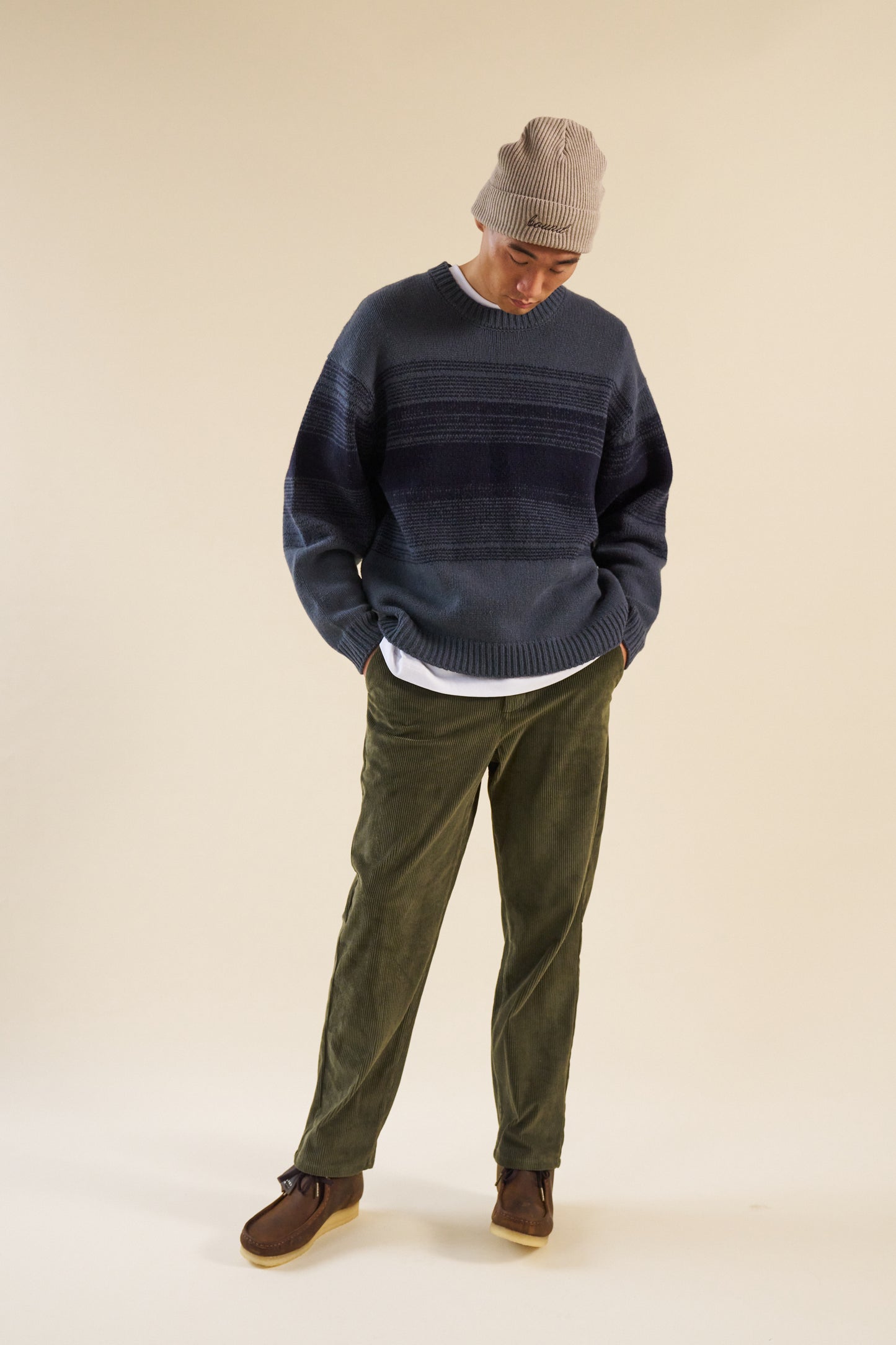 ARMY GREEN CORDUROY TROUSERS