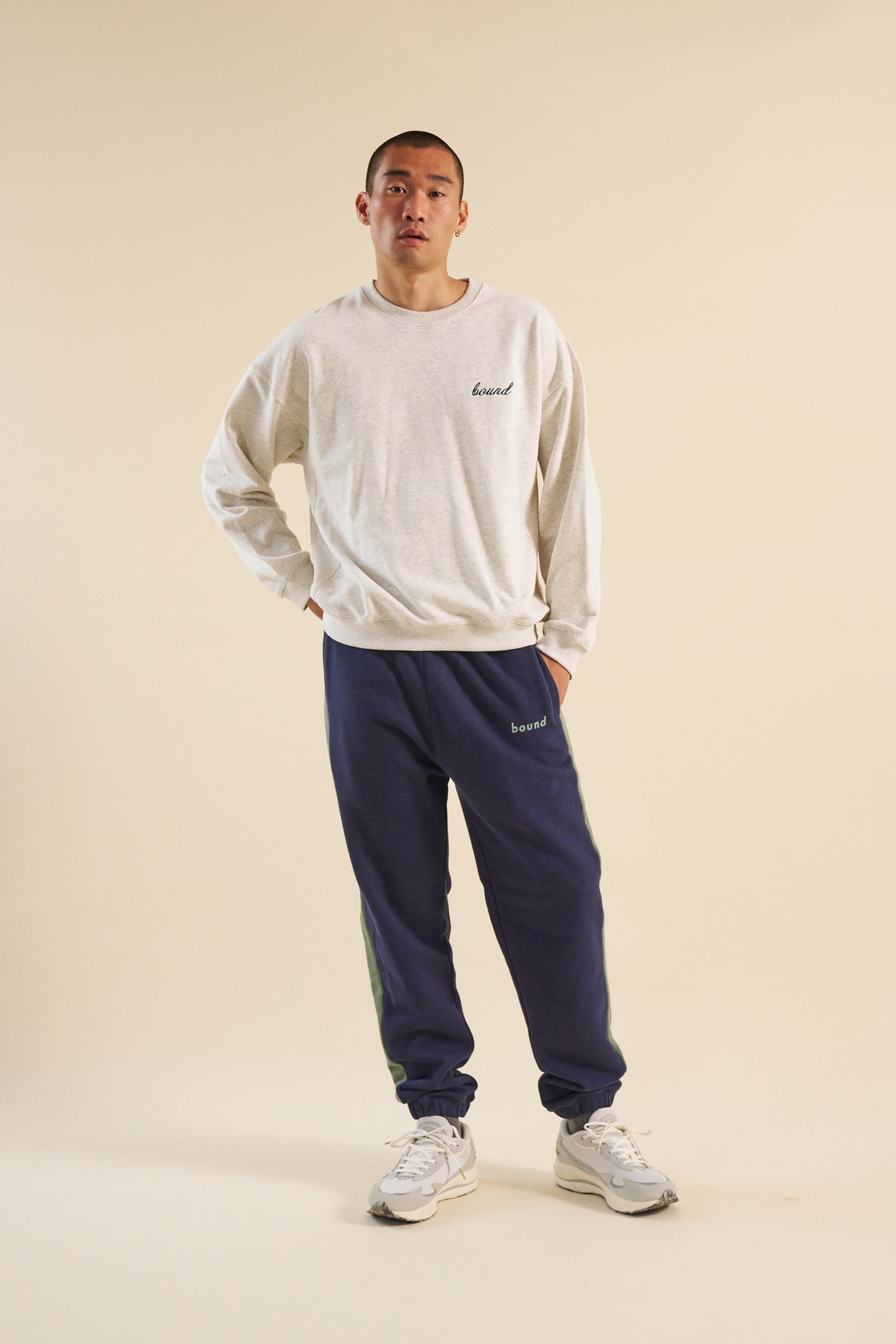 NAVY STRIPE STRIPE JOGGERS