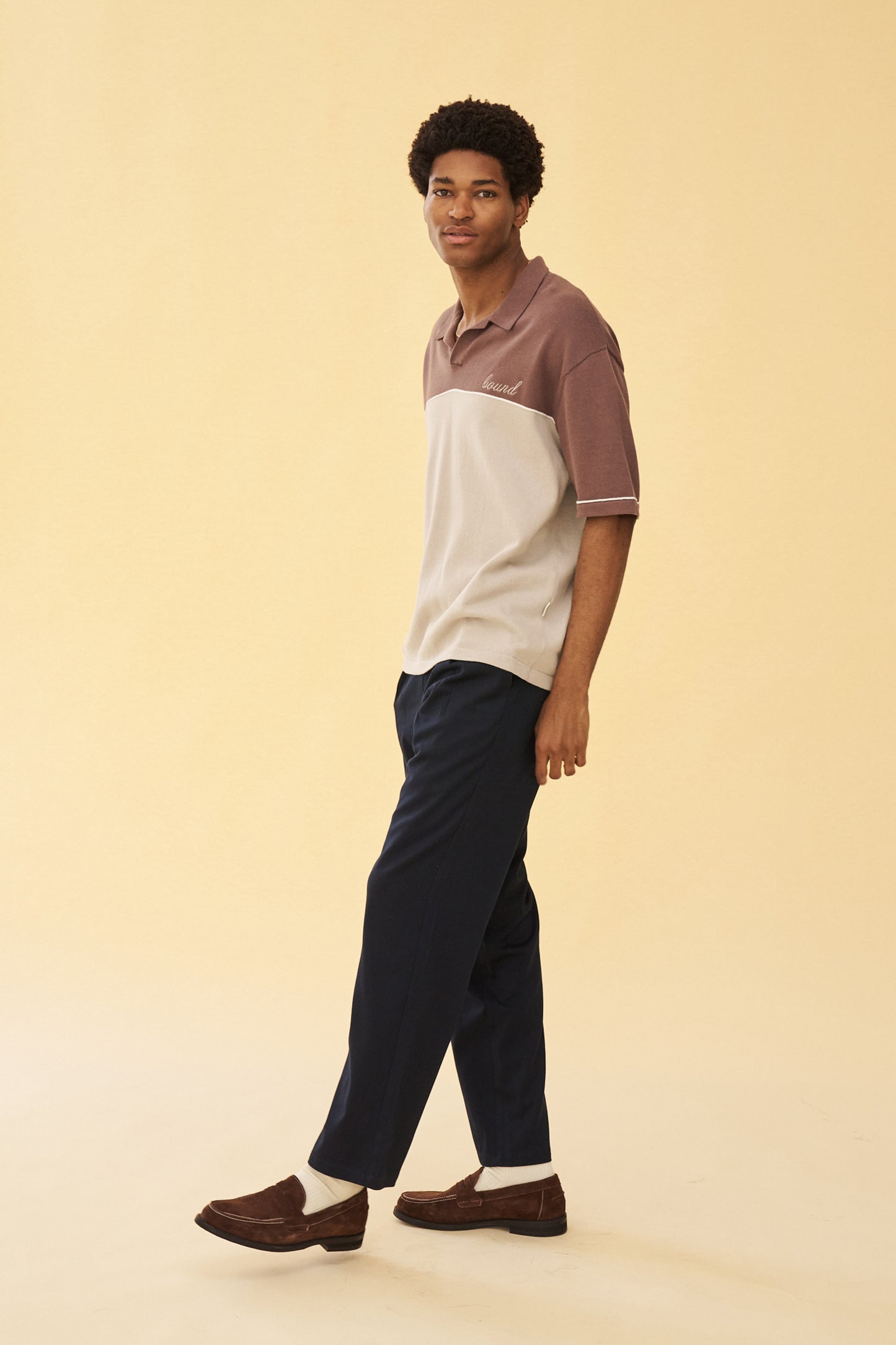 PLEATED SMART TROUSERS - NAVY