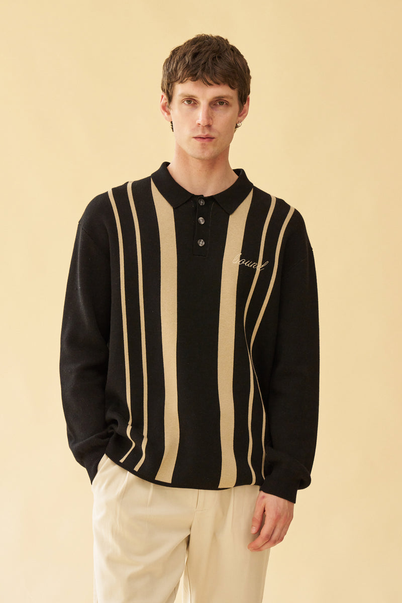 APRILE LS KNIT POLO BLACK bound