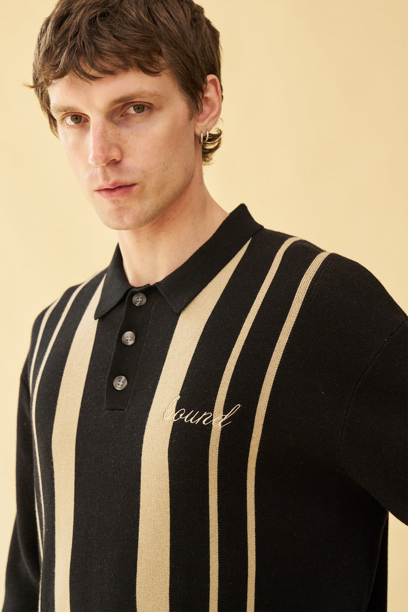 APRILE LS KNIT POLO BLACK bound