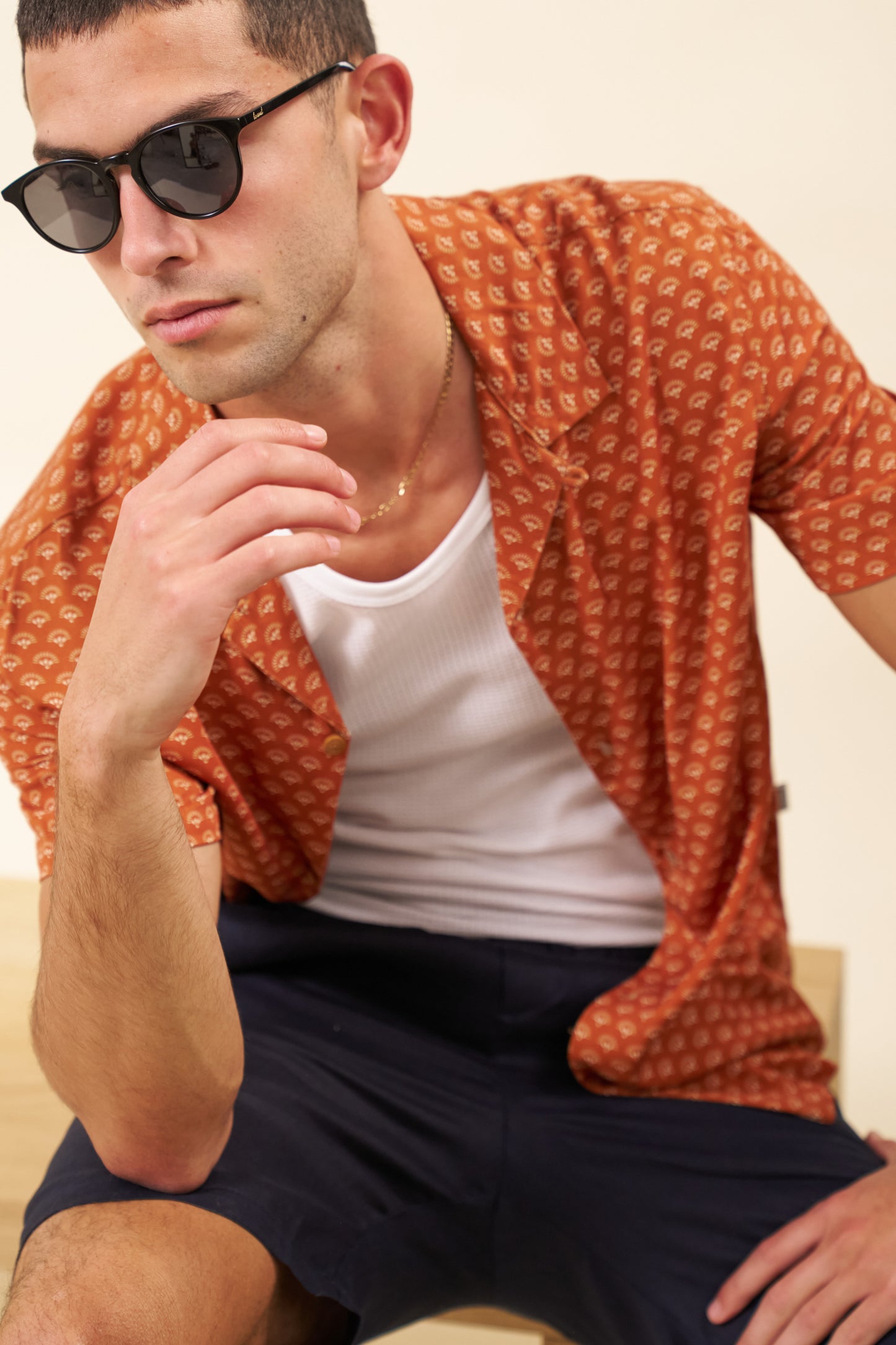 HENNA RAYON SHIRT - SUNSET ORANGE