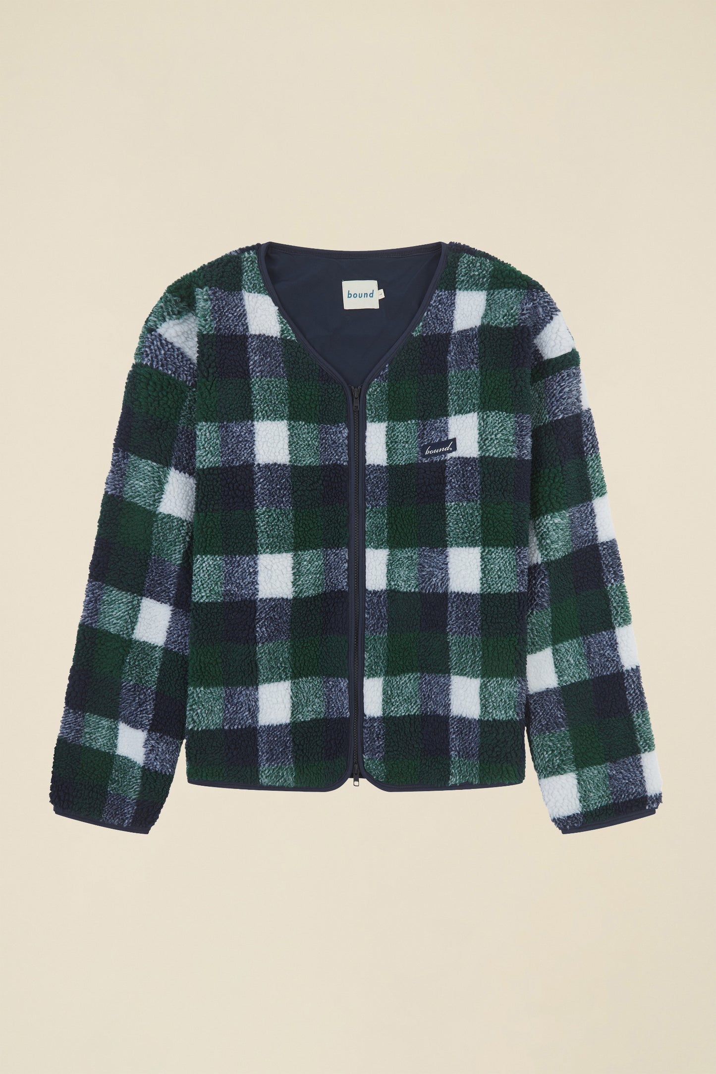OXFORD CHECK ZIP UP FLEECE