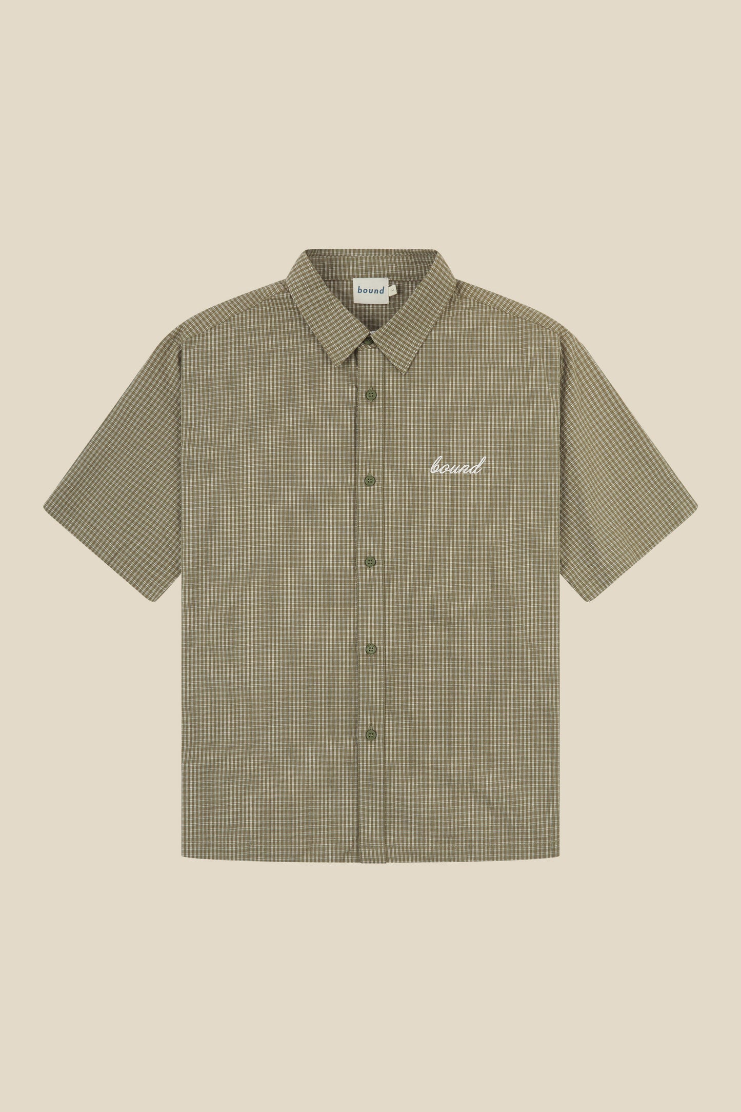 GINGHAM CROPPED SHIRT - OLIVE