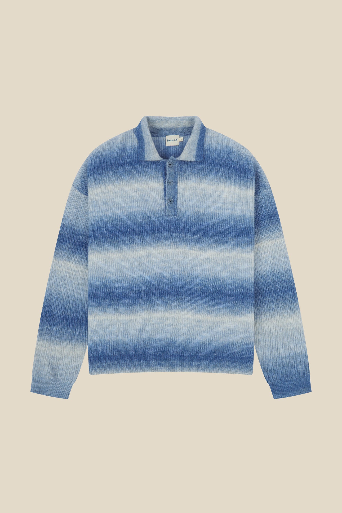 OCEAN GRADIENT ALPACA KNIT LONGSLEEVE POLO