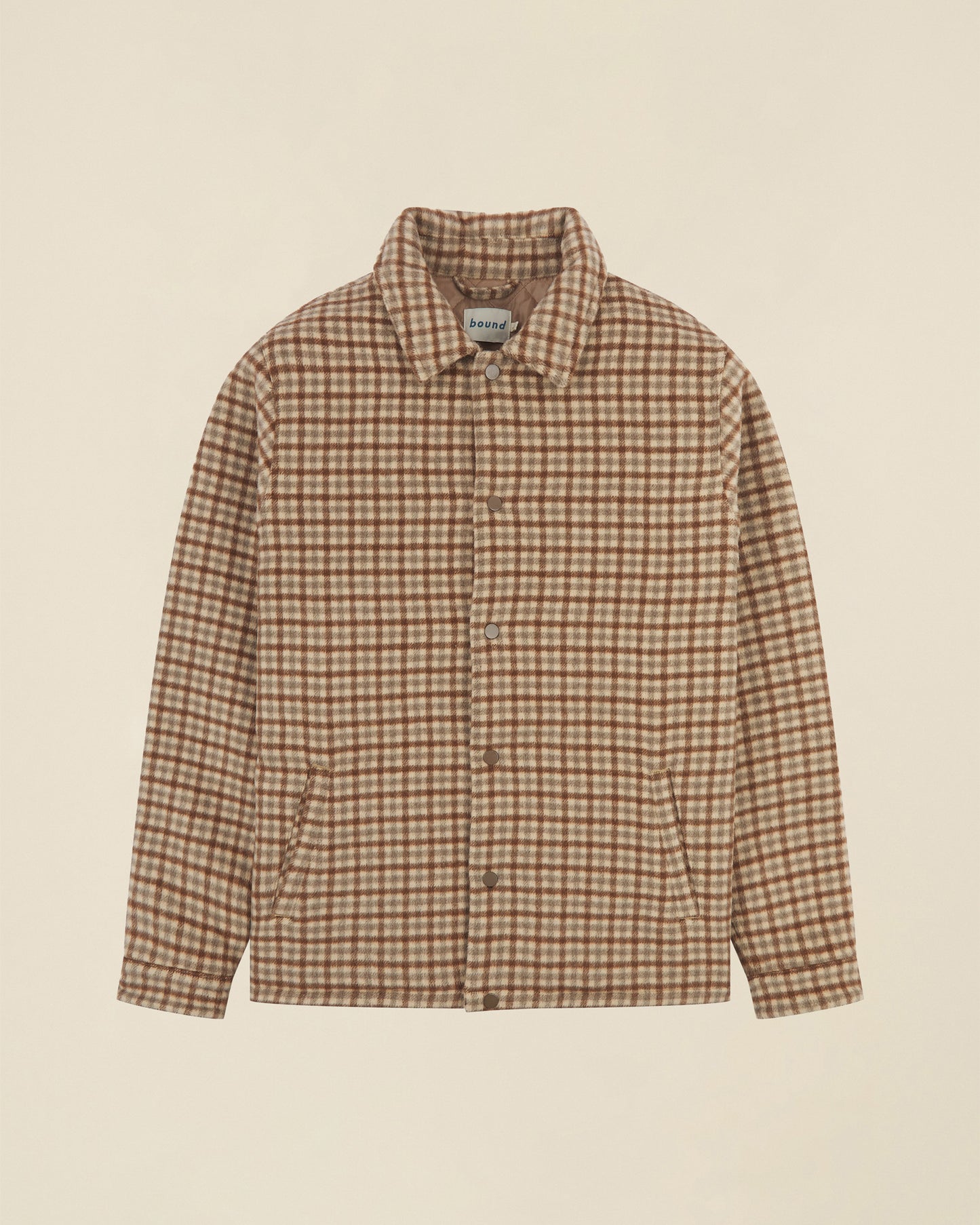 CHECK WOOL QUILTED COACH JACKET