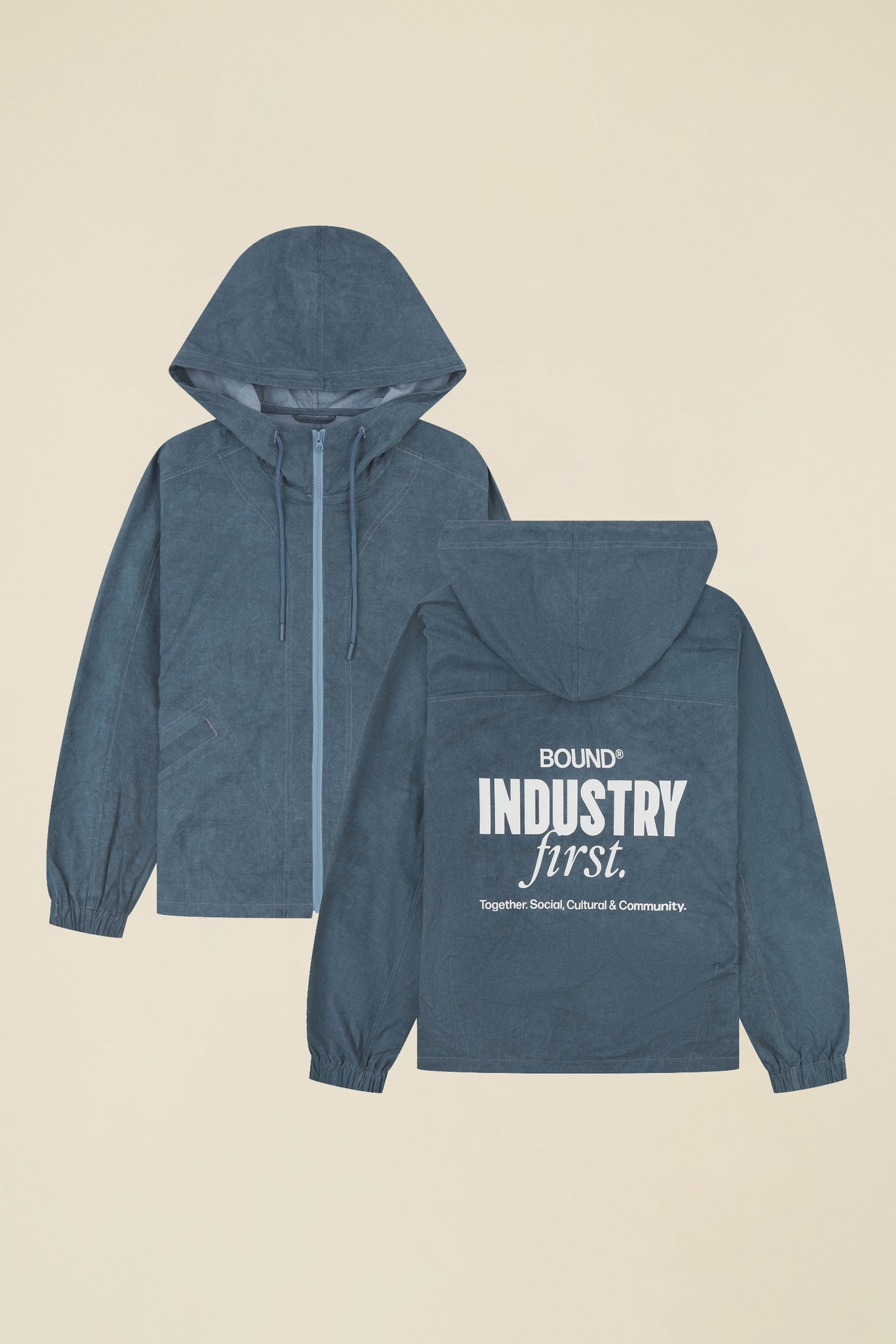 INDUSTRY FIRST ACID WASH BLUE ANORAK