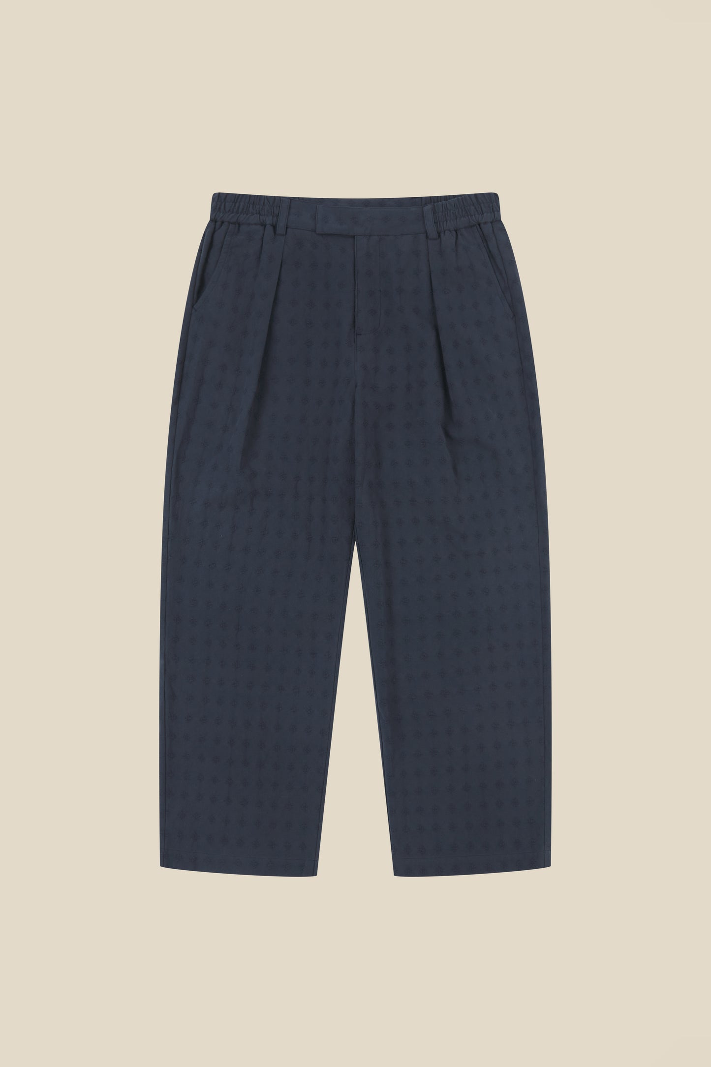 EMBROIDERED RIBIERA TROUSERS - NAVY