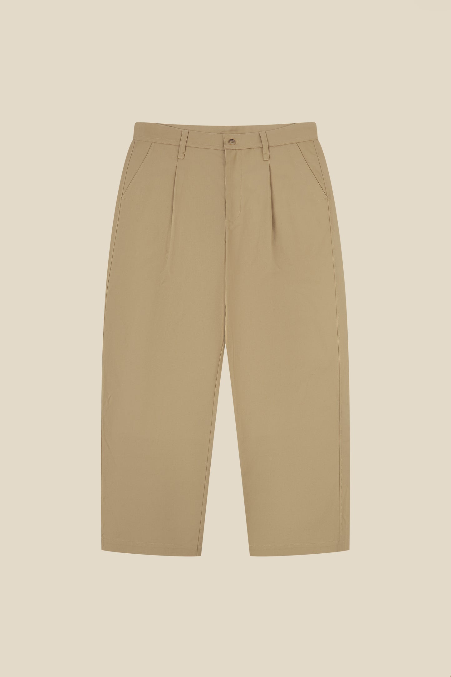 WIDE PLEATED TROUSERS - CAMEL