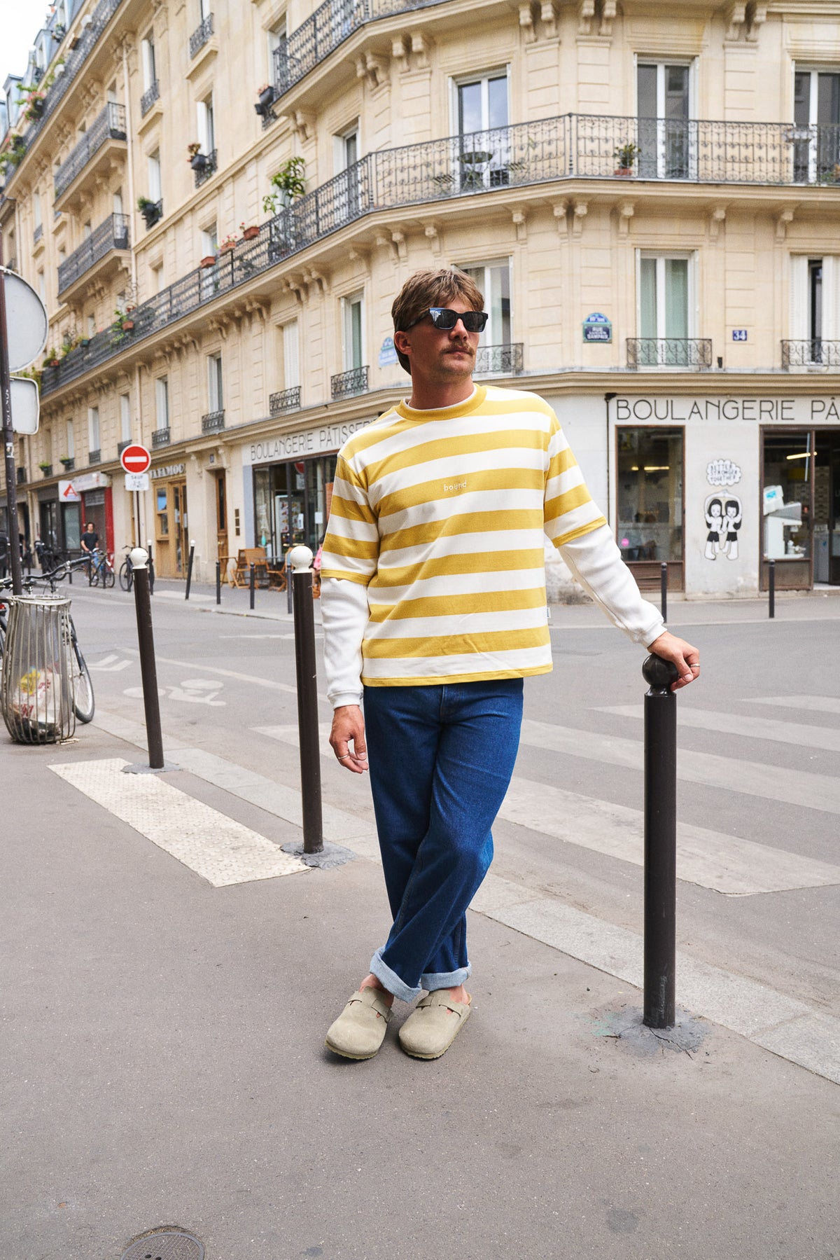 BOTHA BLOCK STRIPE TEE - YELLOW