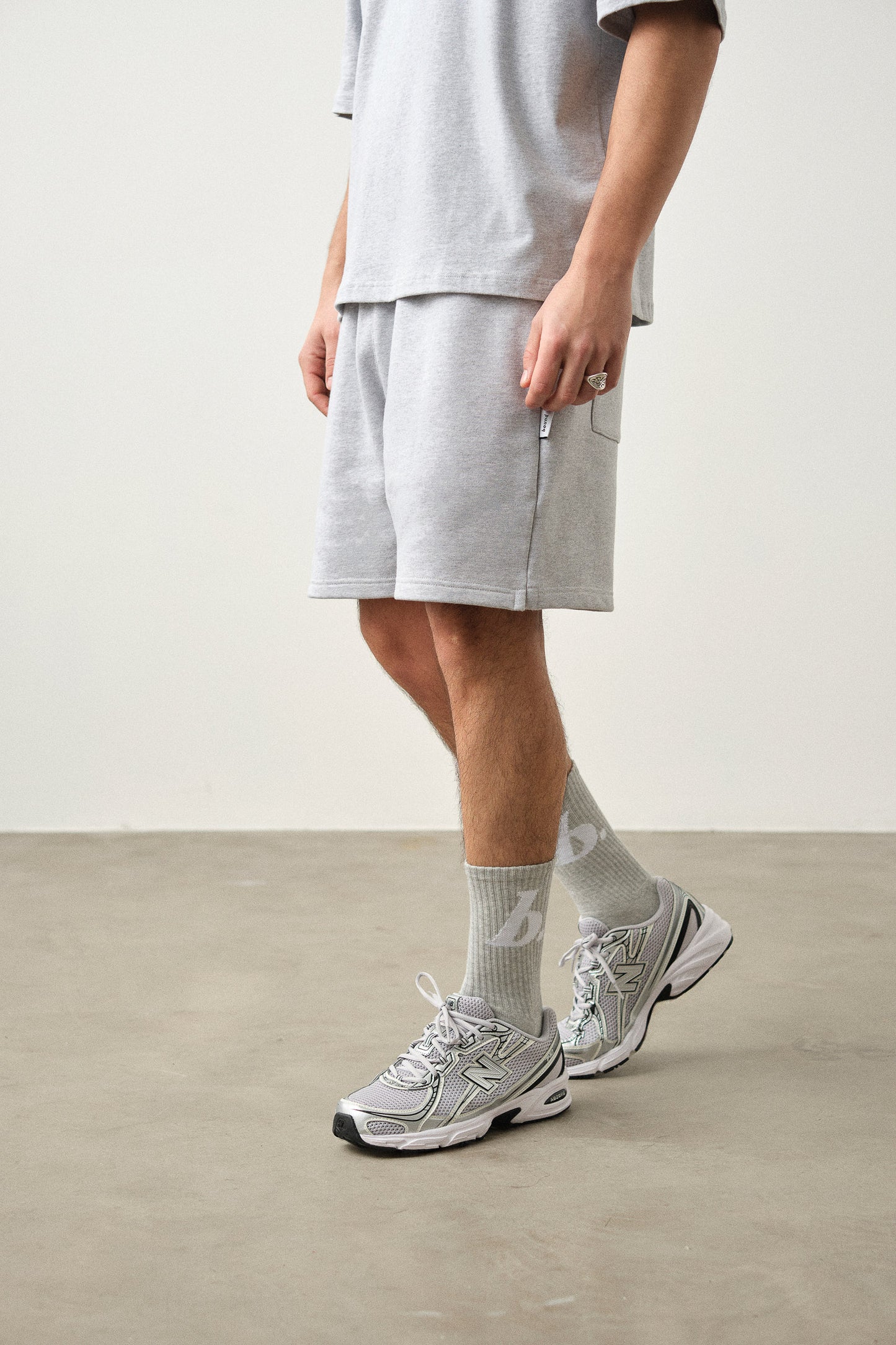 STAMP SOCKS - GREY