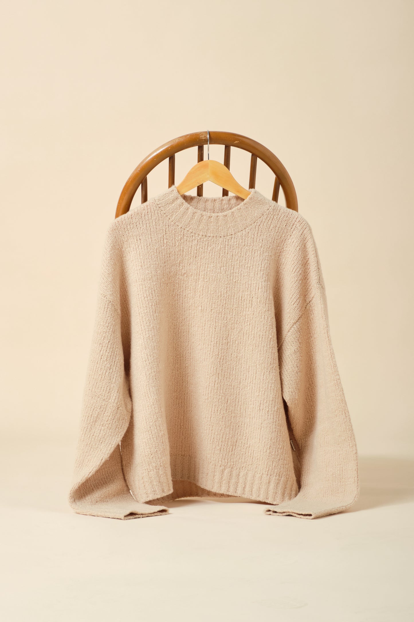 CROPPED WOOL KNIT - SAND