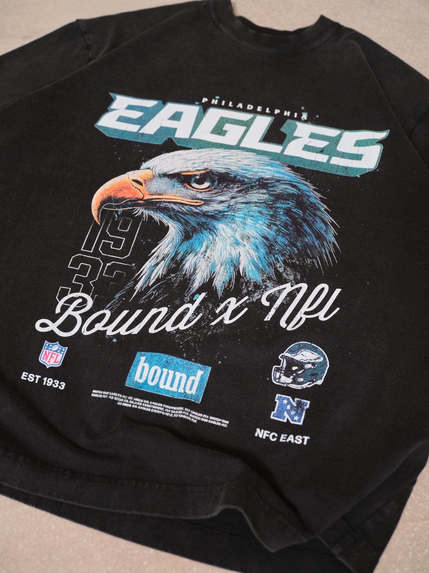 EAGLES RETRO TEE - VINTAGE WASHED BLACK