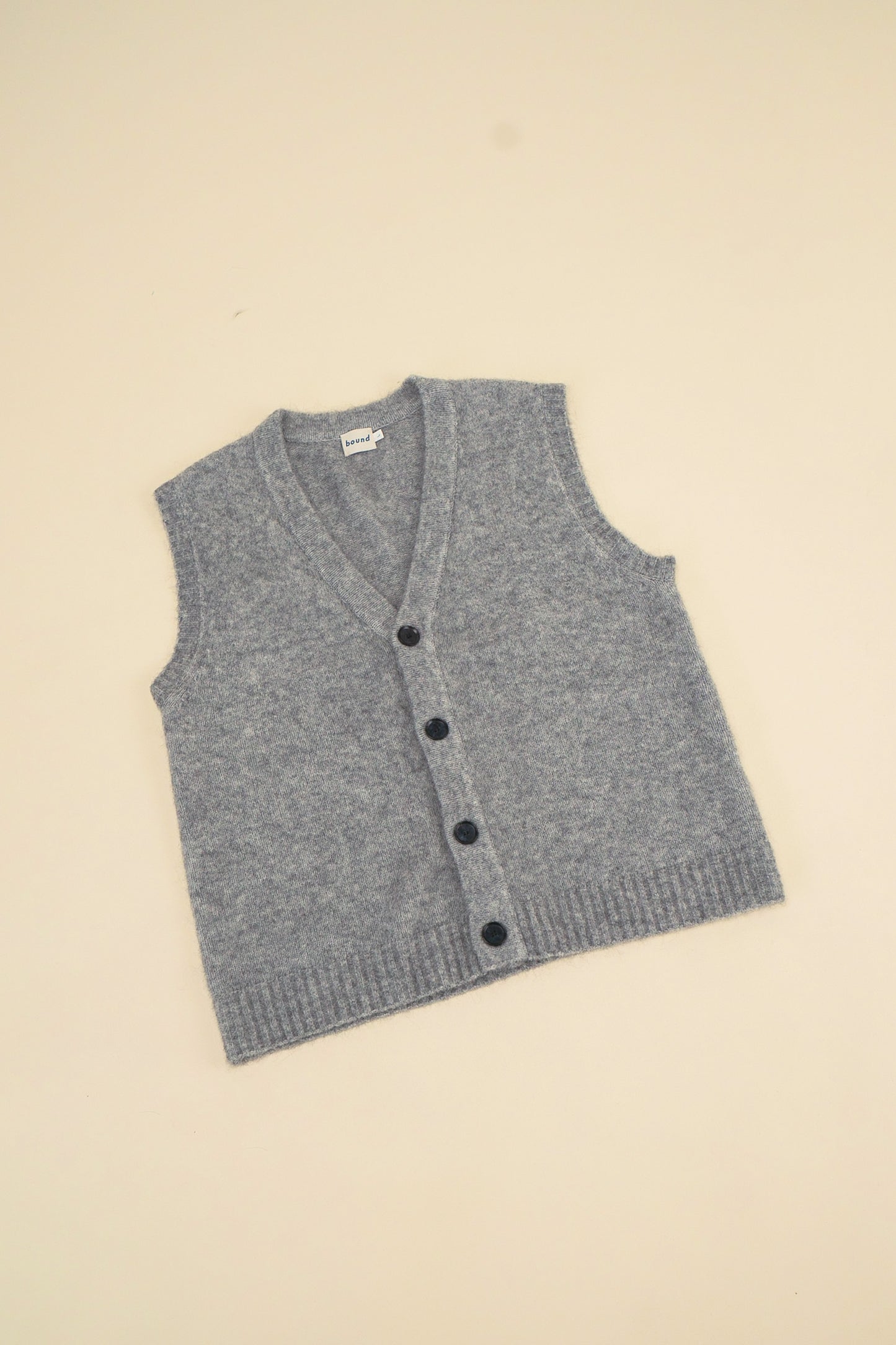 HUDSON MOHAIR CARDIGAN VEST - GREY