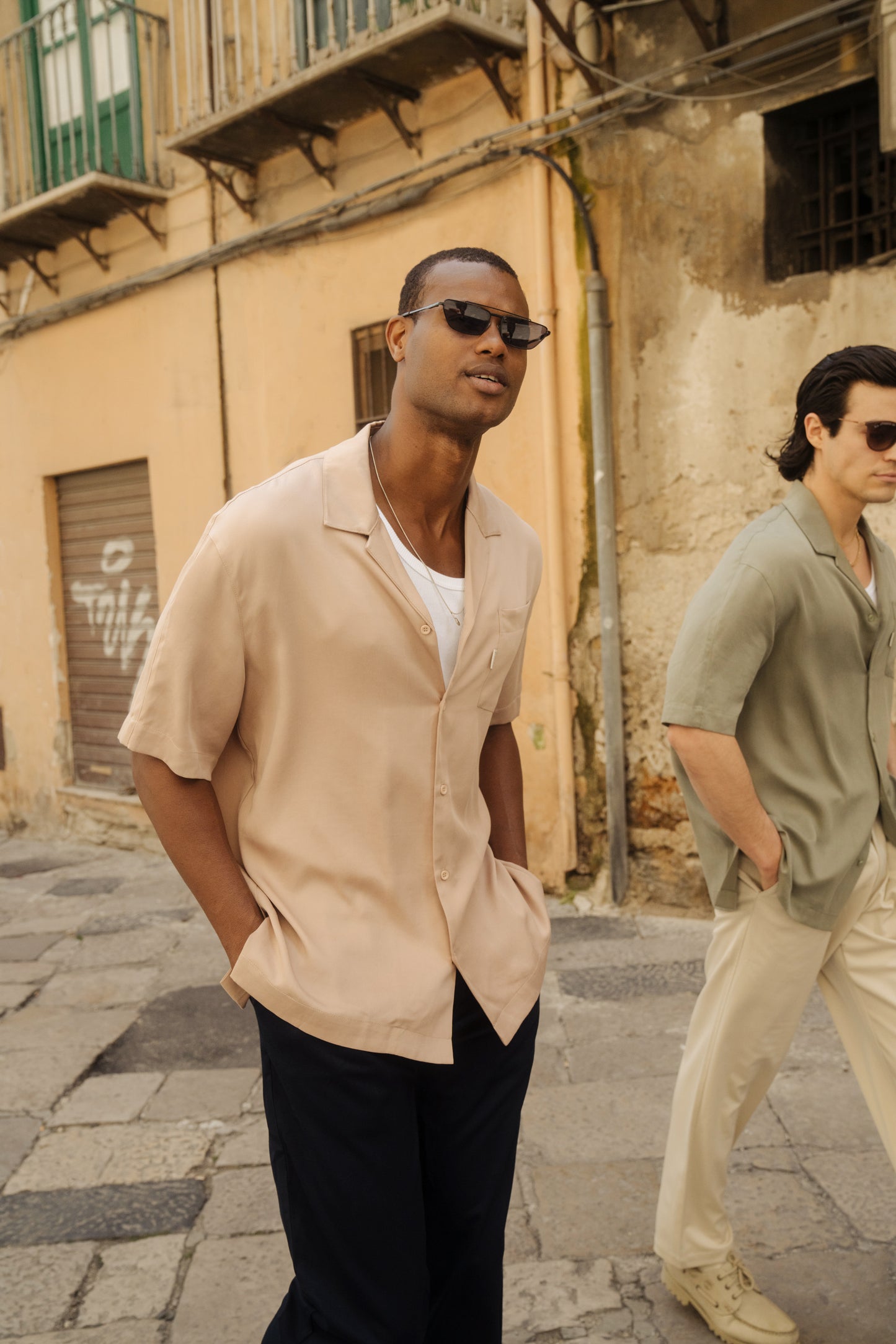 NUDE TENCEL CUBAN SS SHIRT