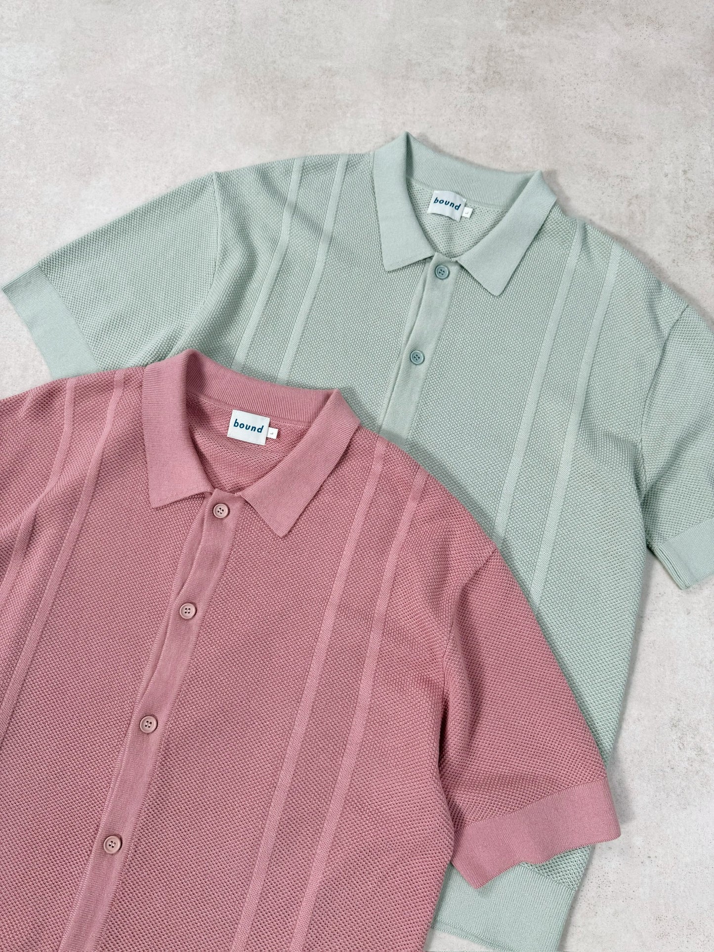 STANLEY WAFFLE KNIT POLO - ROSE PINK