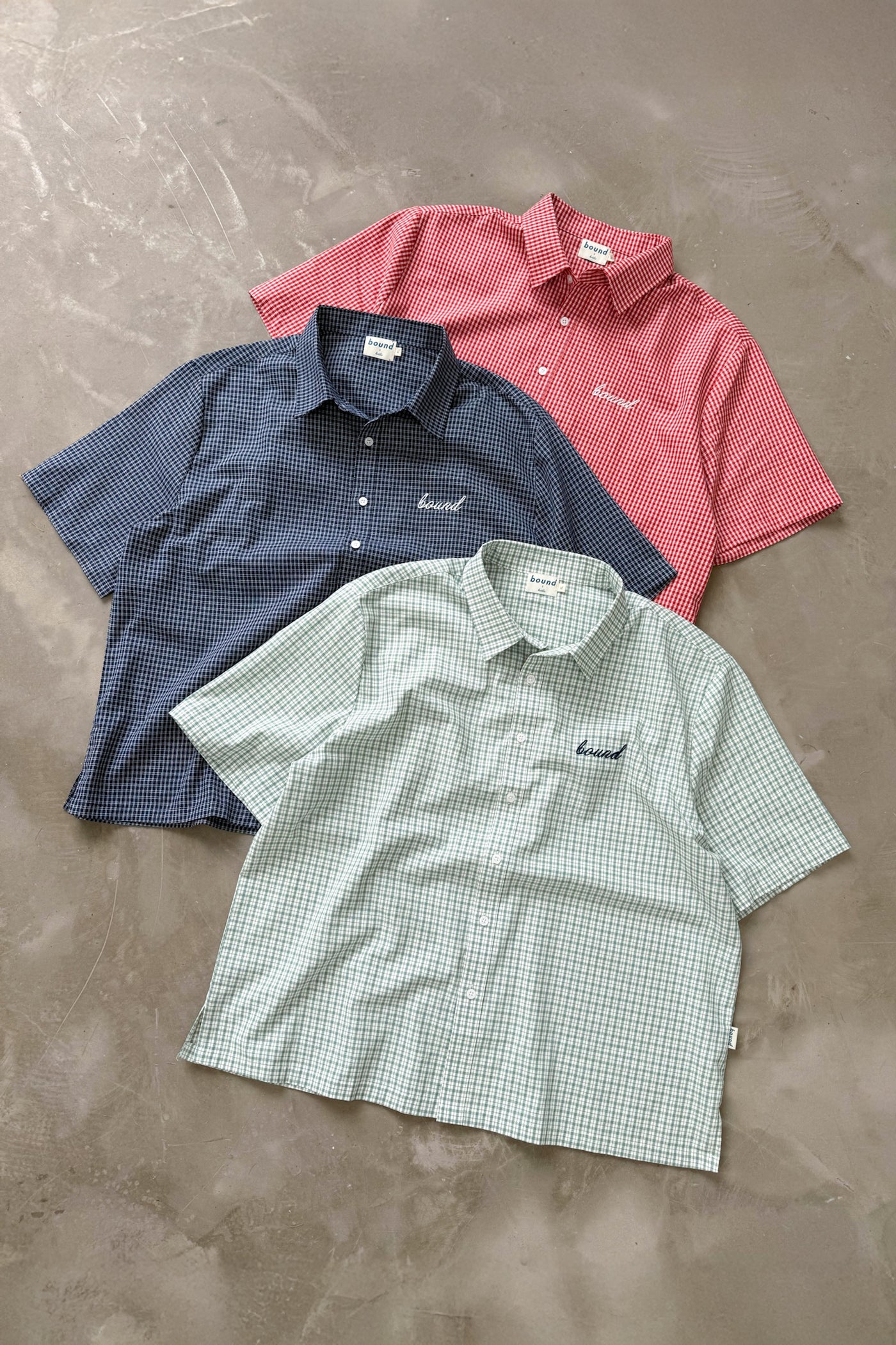 BOTHA CROPPED GINGHAM SHIRT - NAVY