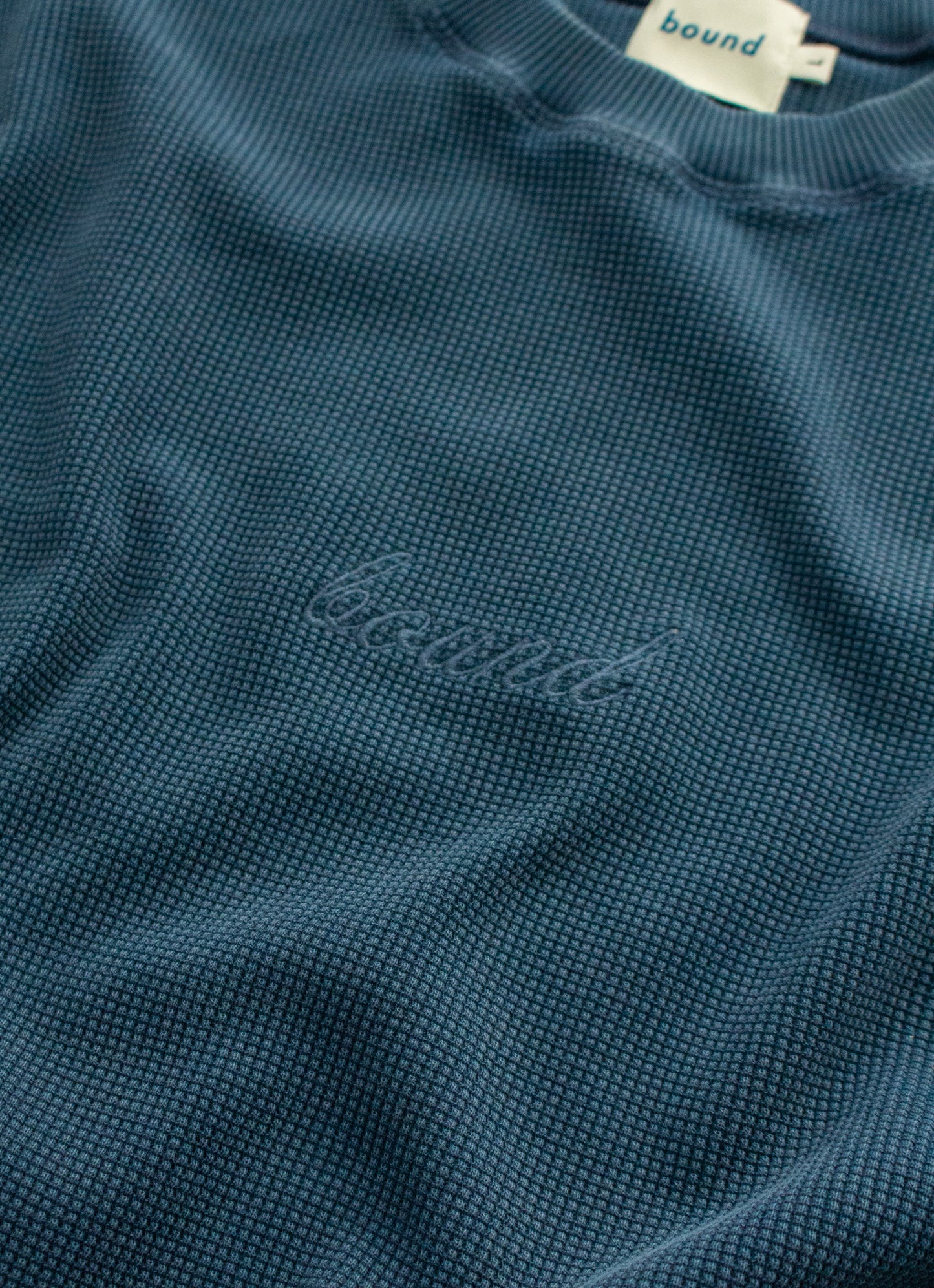 VINTAGE WASHED WAFFLE TEE - NAVY