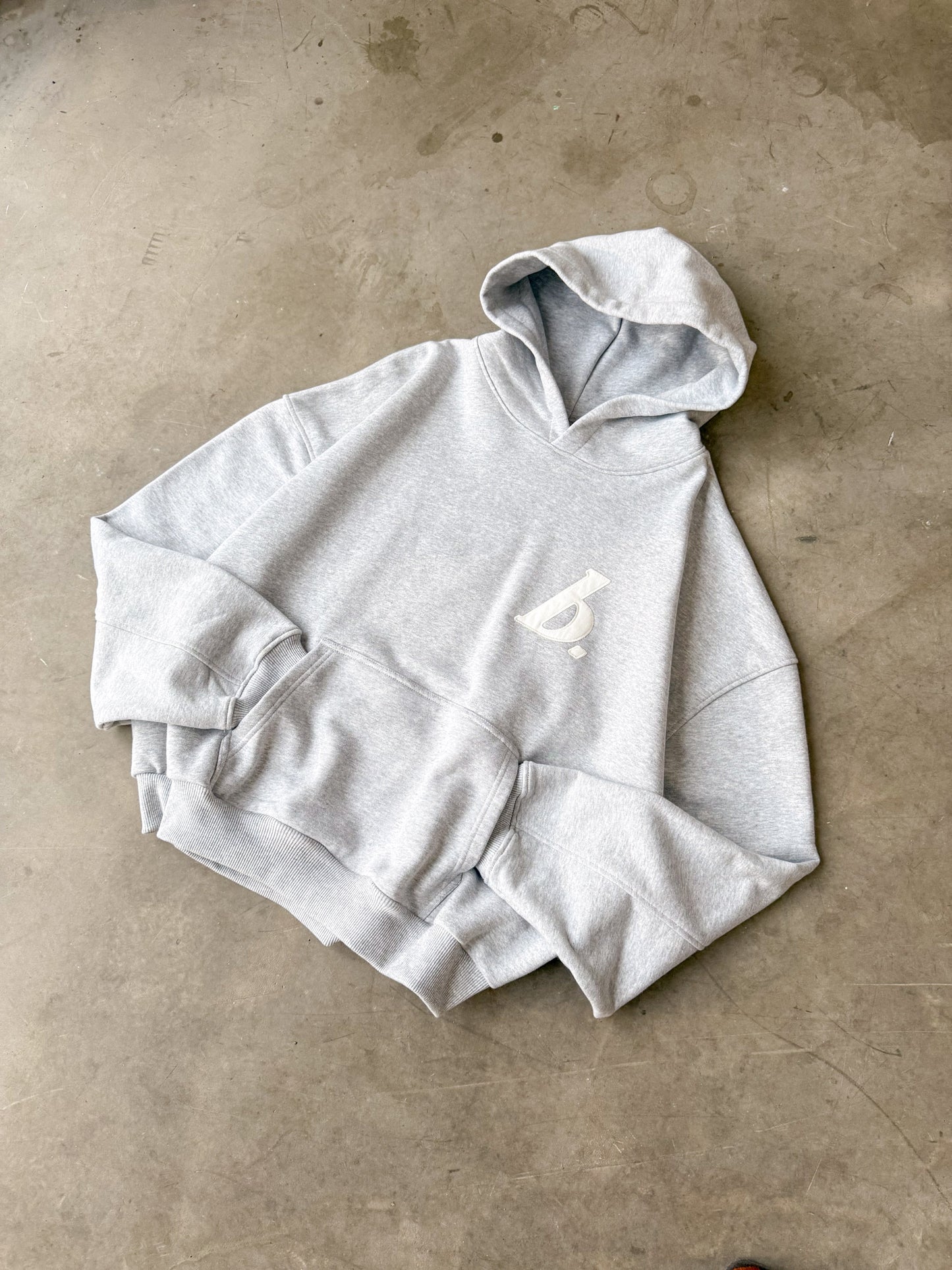 STAMP HOODIE - GREY MARL