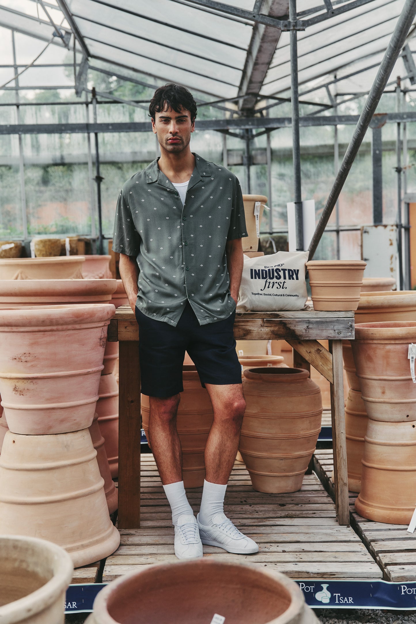 FLORAL RAYON SHIRT - SAGE