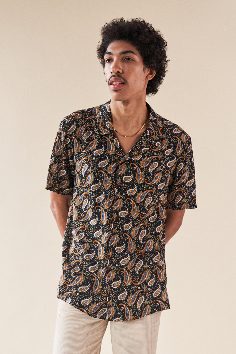 EBONY PAISLEY RAYON SS SHIRT – bound