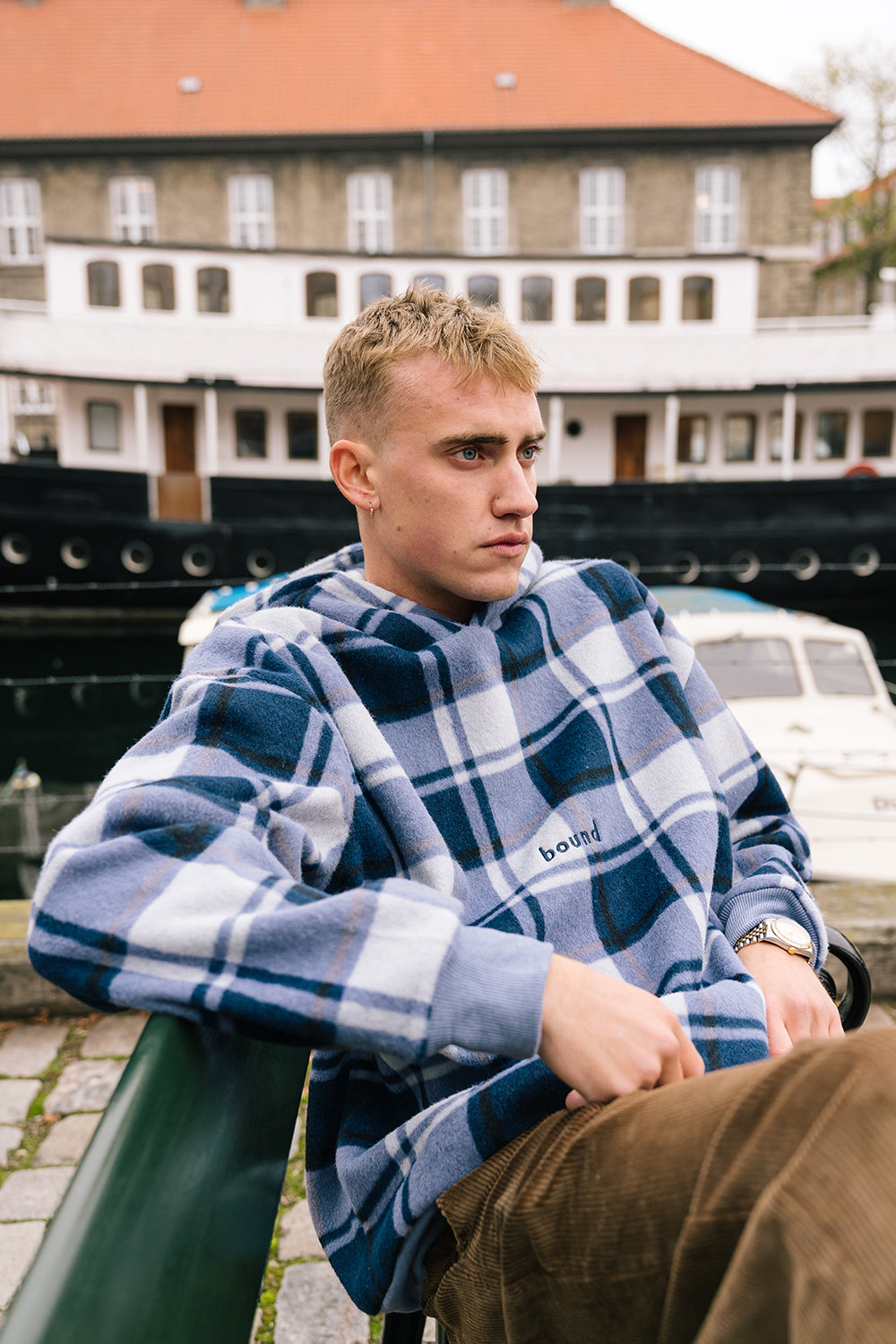 JUBILEE CHECK FLEECE HOODIE