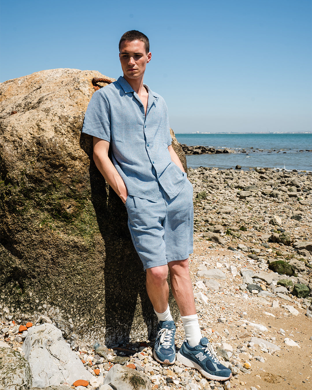 ATLANTIC DOGTOOTH LINEN SHORTS