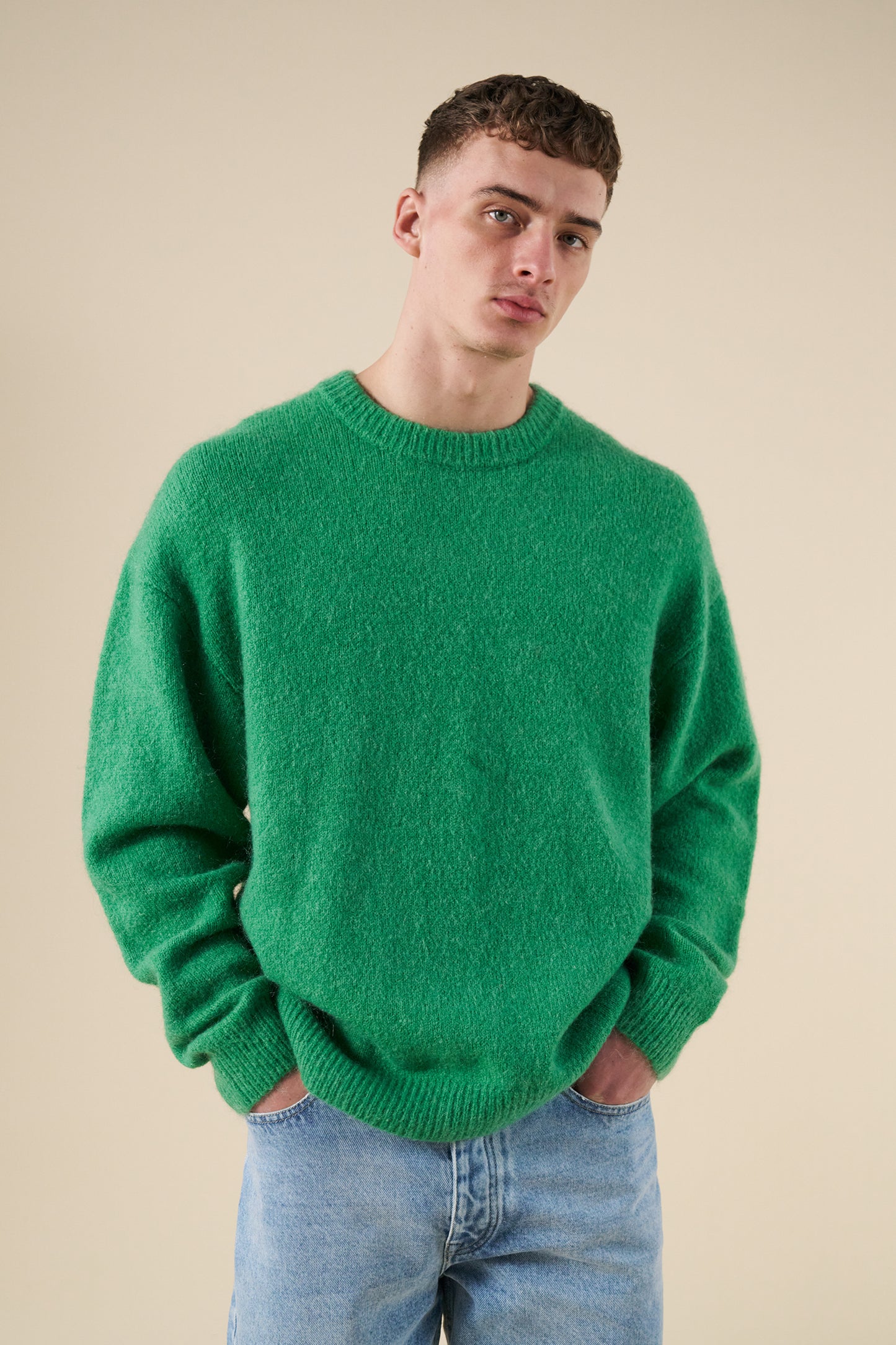 BAXTER MOHAIR BLEND SWEATER KELLY GREEN – bound