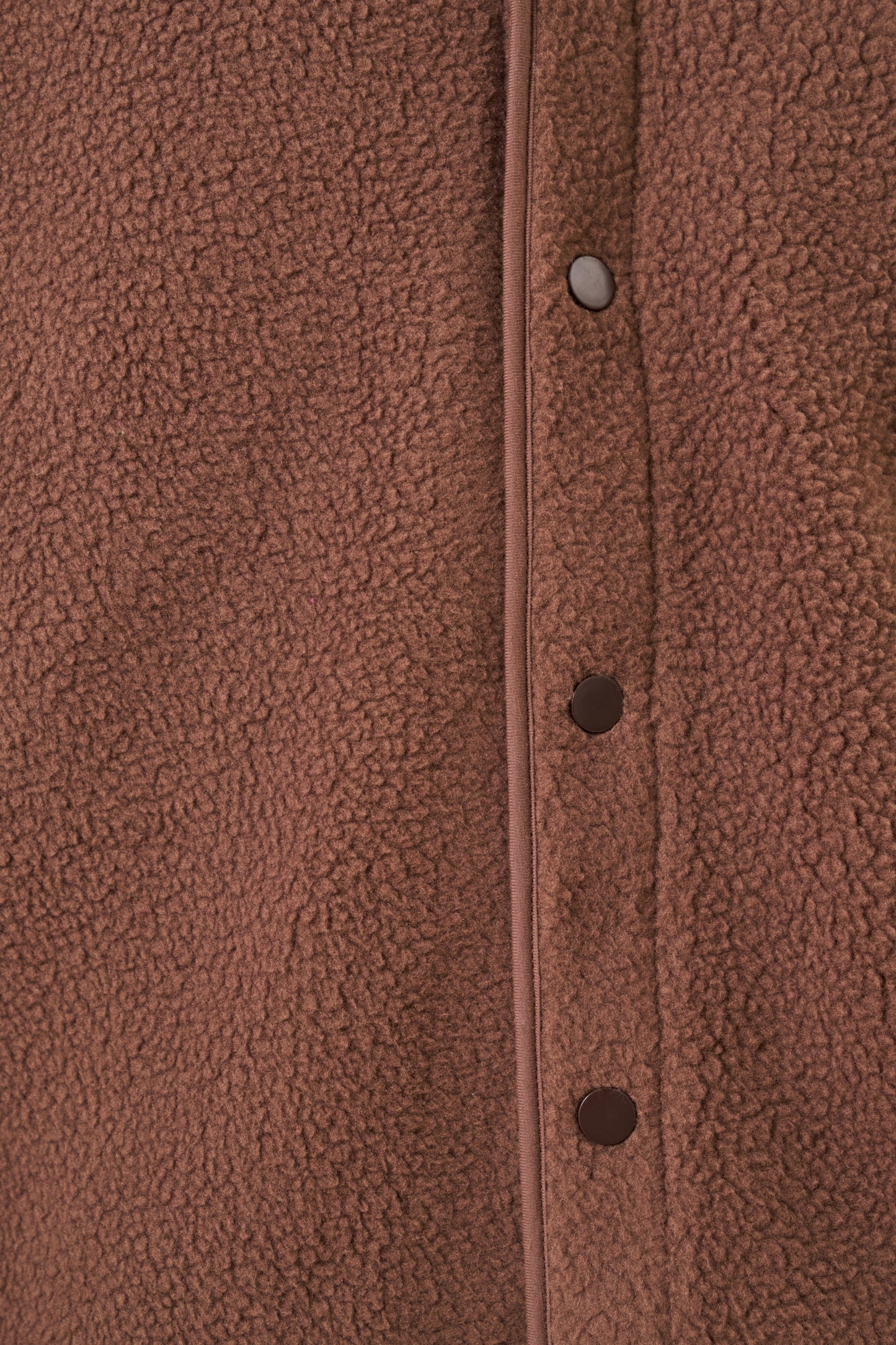 POCKET FLEECE CARDIGAN - BROWN