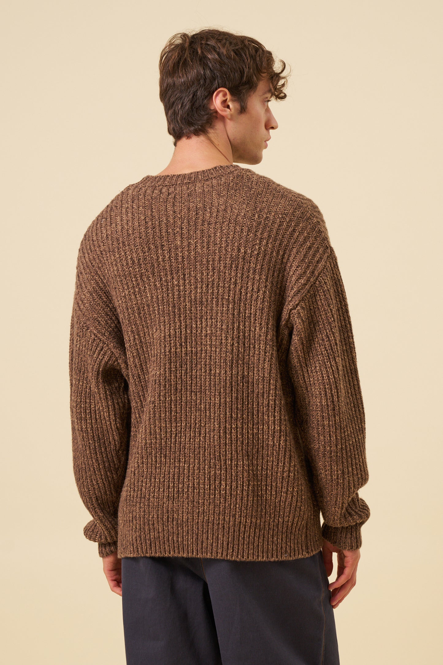 EARTH MARL KNIT SWEATER - BROWN