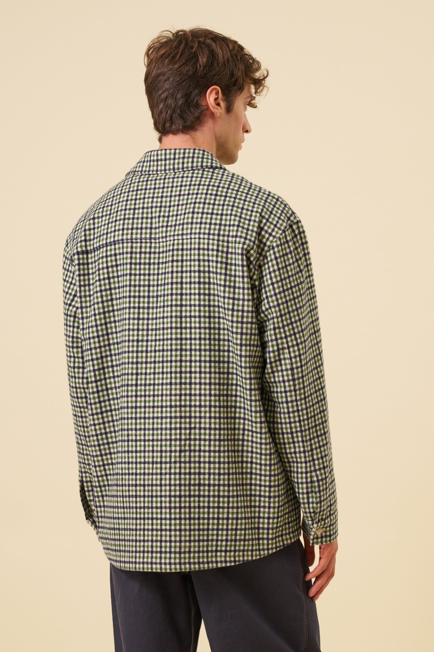 CHECK FLANNEL OVERSHIRT - GREEN