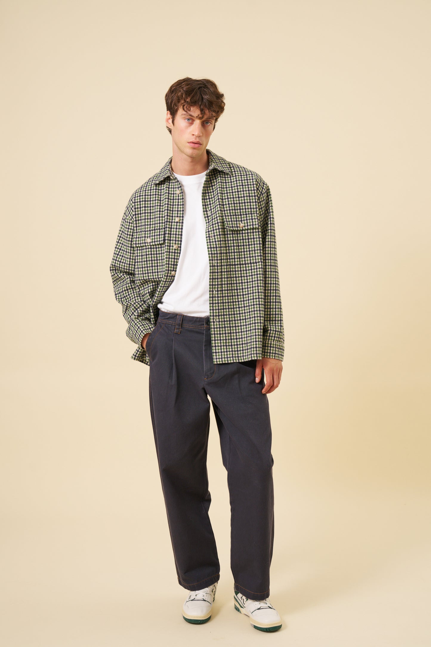 CHECK FLANNEL OVERSHIRT - GREEN