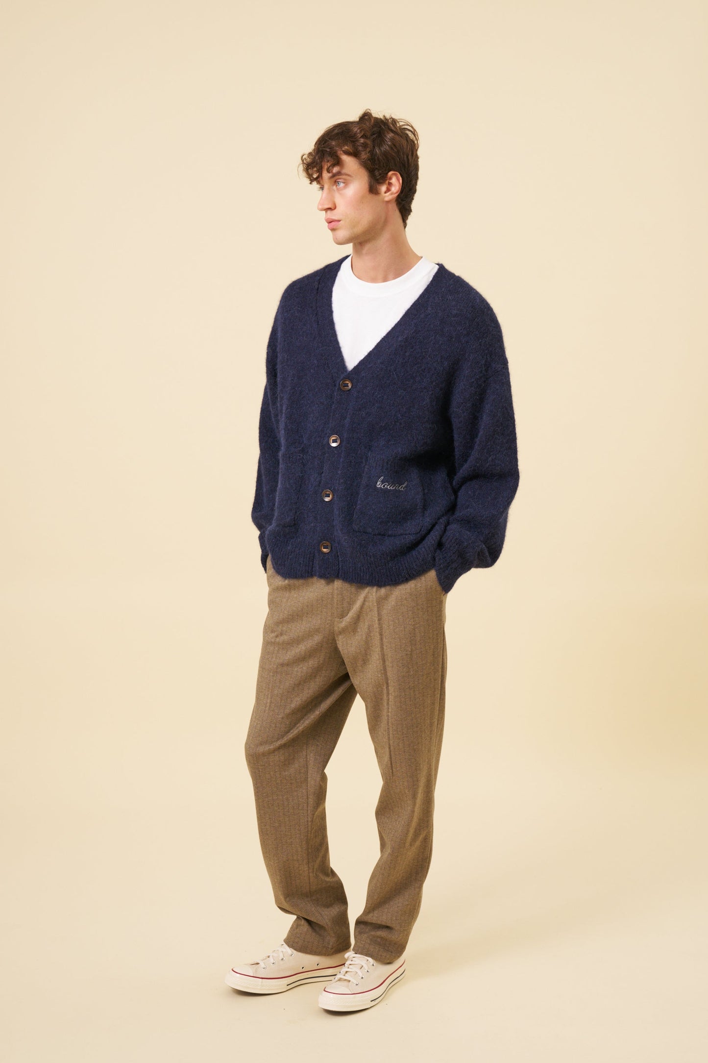 PARKER ALPACA CARDIGAN - NAVY