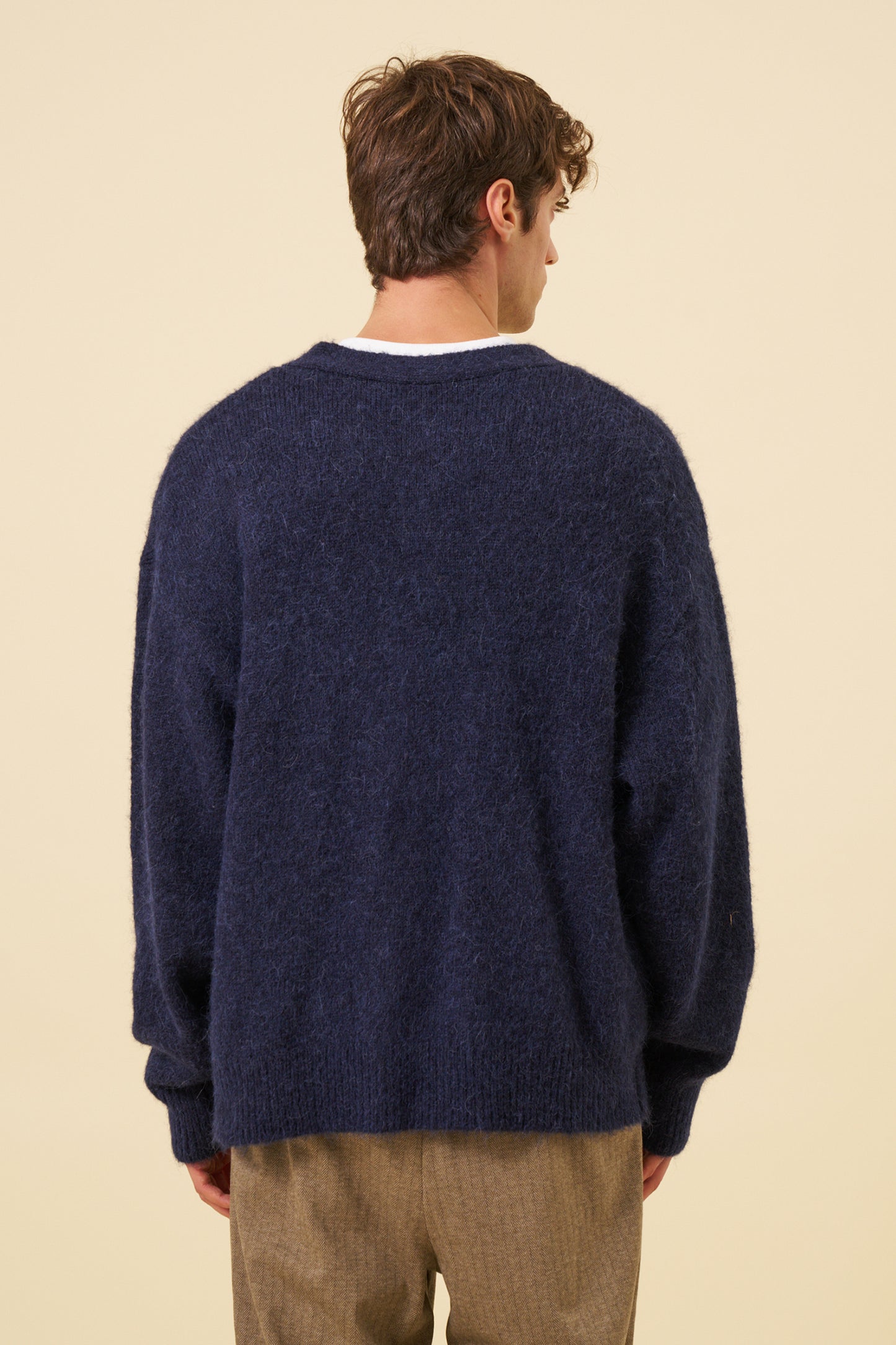PARKER ALPACA CARDIGAN - NAVY