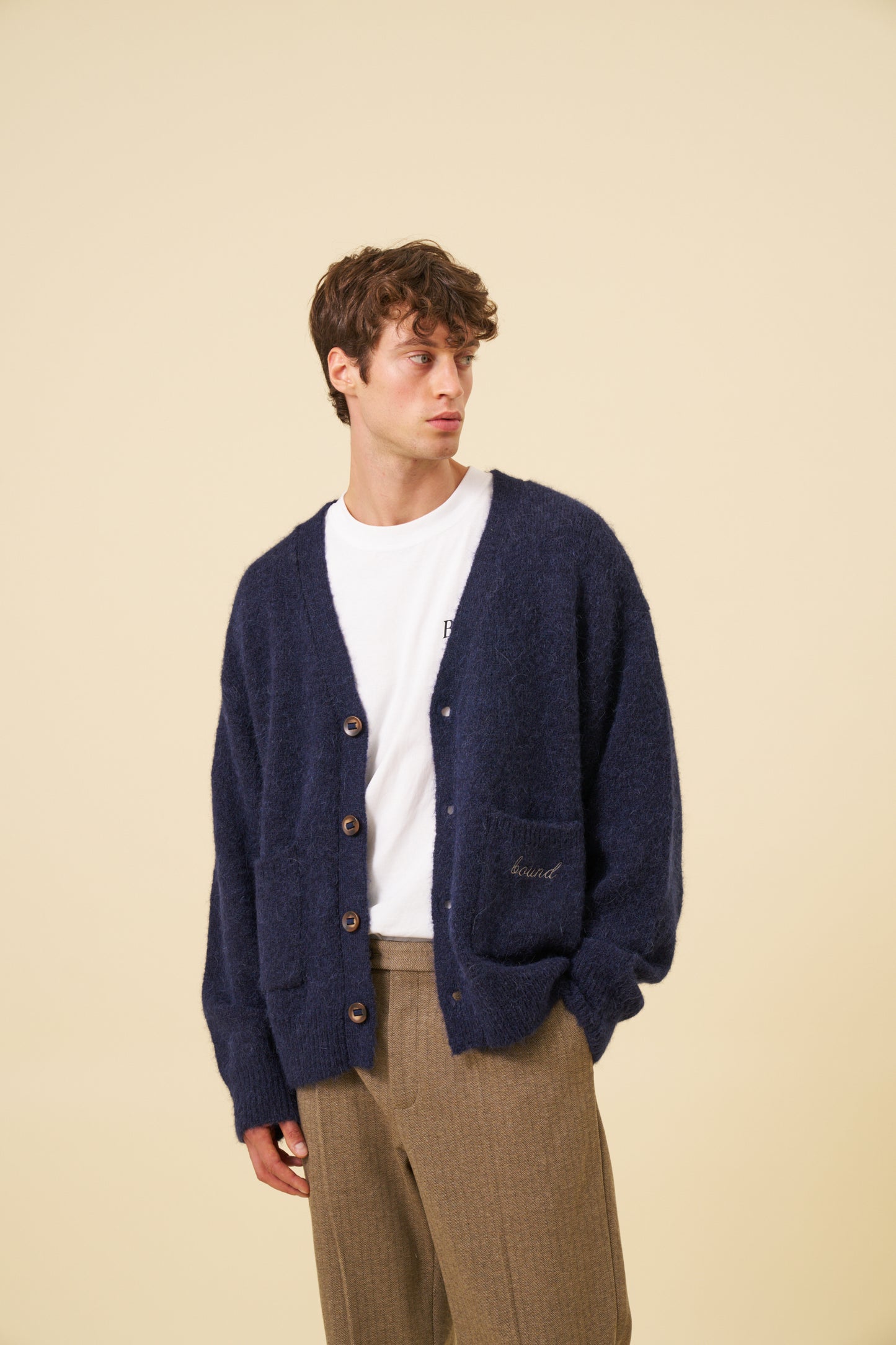 PARKER ALPACA CARDIGAN - NAVY