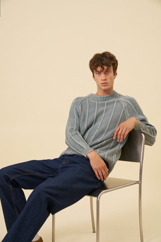 MELVIN WASHED SWEATER - JADE