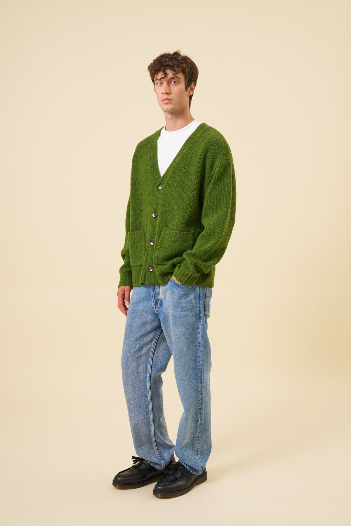 RYE GREEN WOOL CARDIGAN