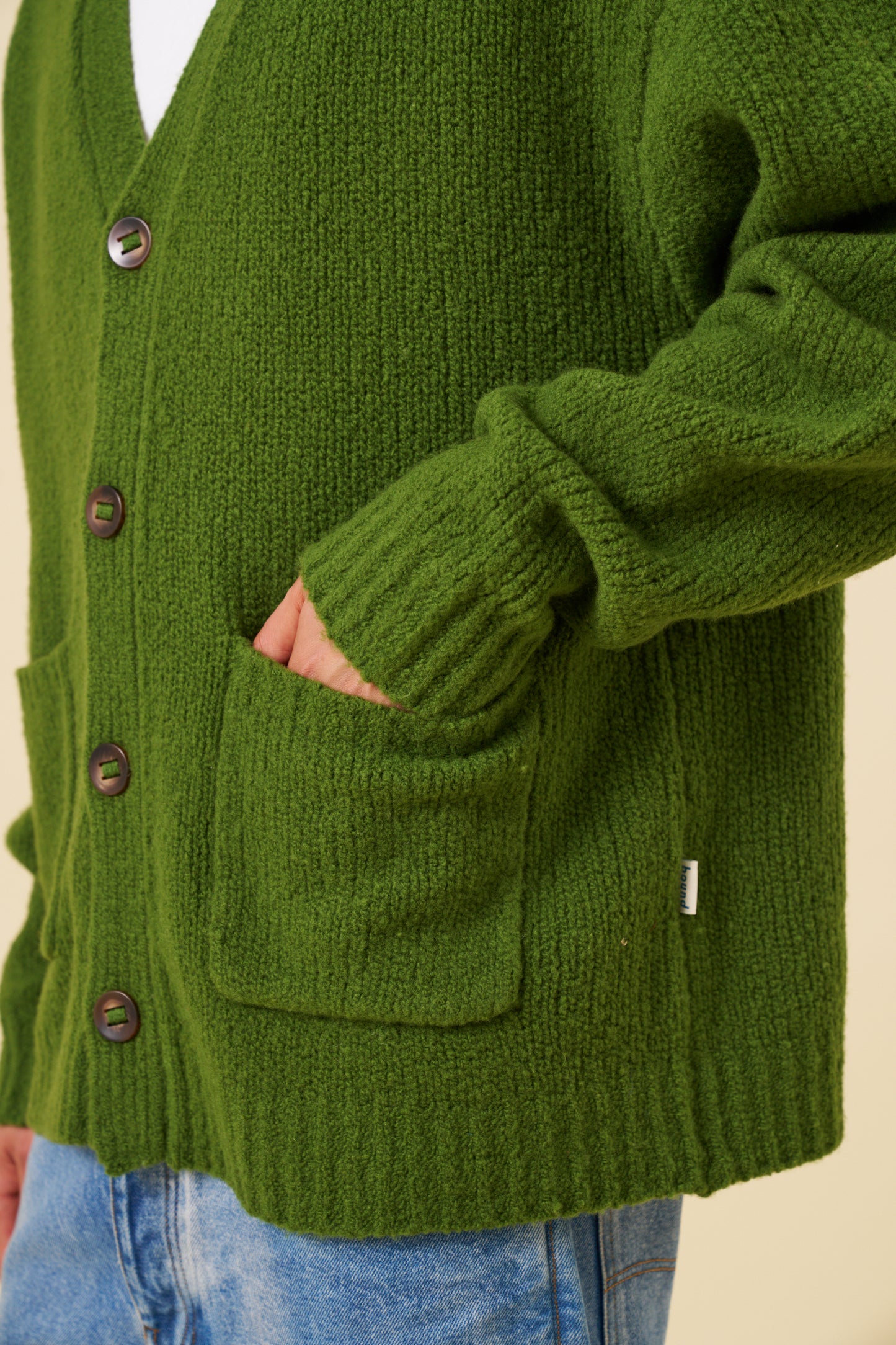 RYE GREEN WOOL CARDIGAN