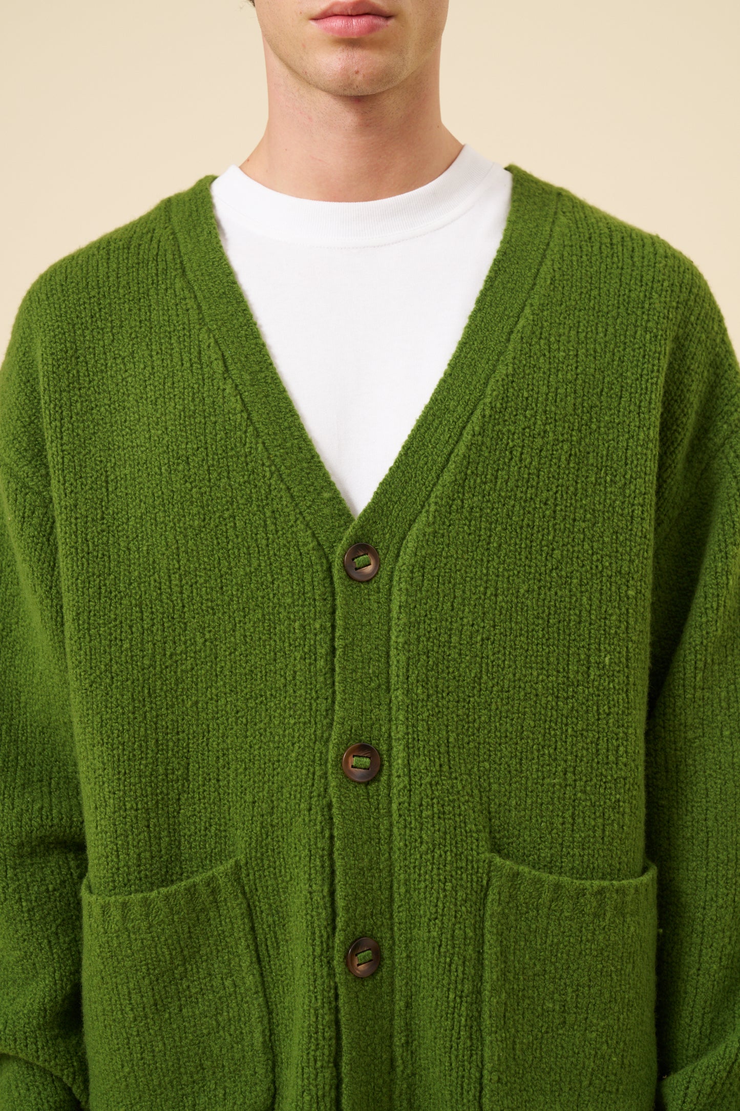 RYE GREEN WOOL CARDIGAN