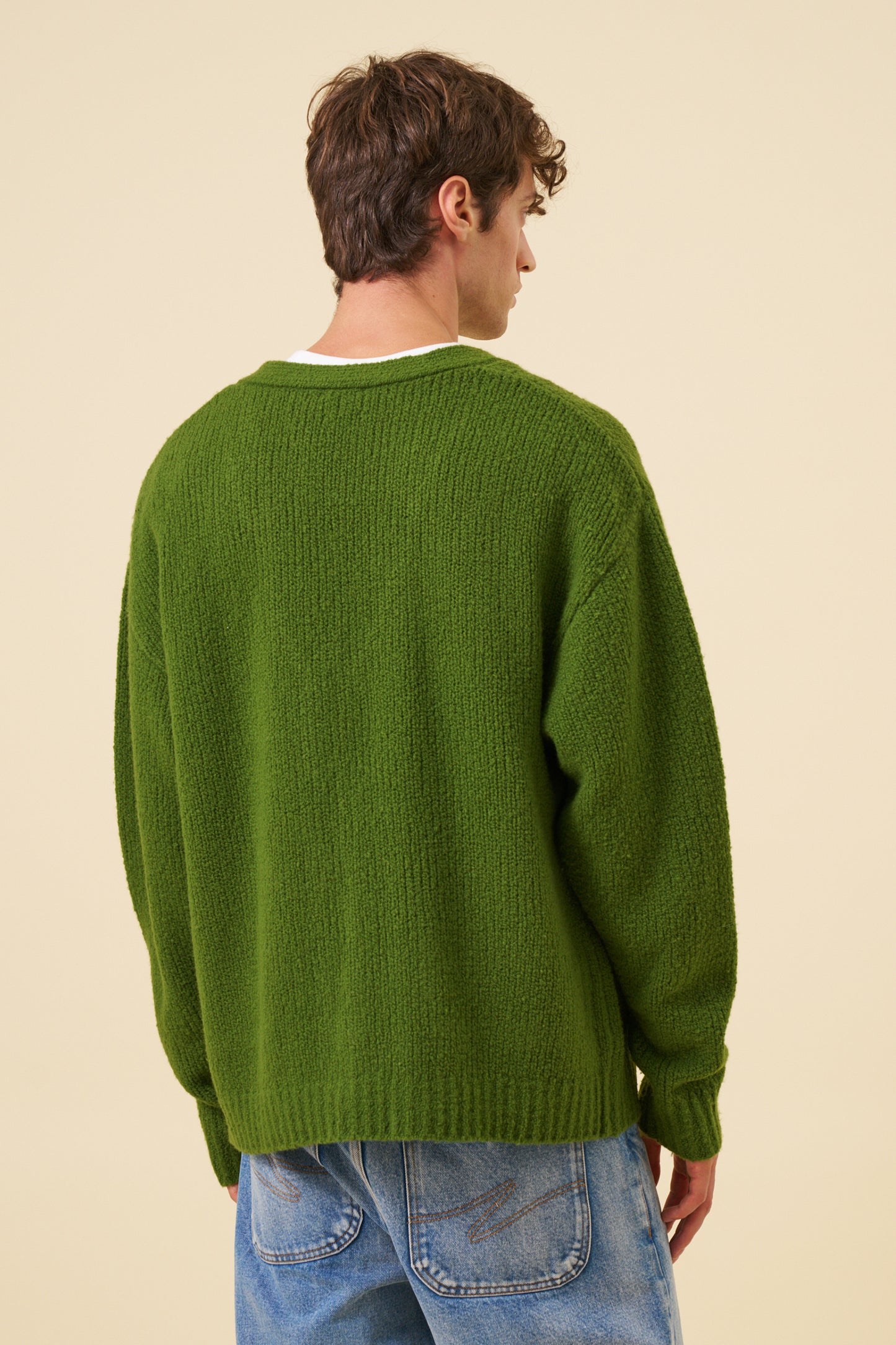 RYE GREEN WOOL CARDIGAN