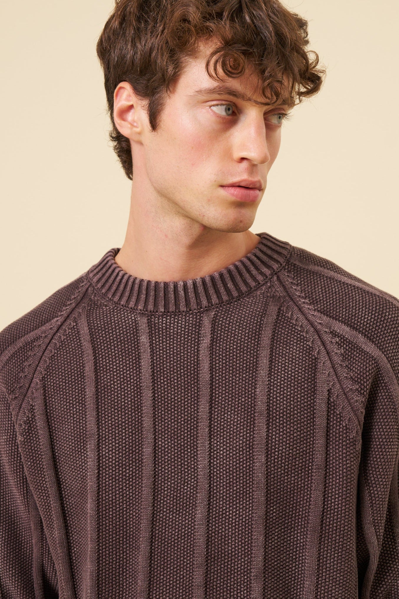 MELVIN WASHED SWEATER - BROWN