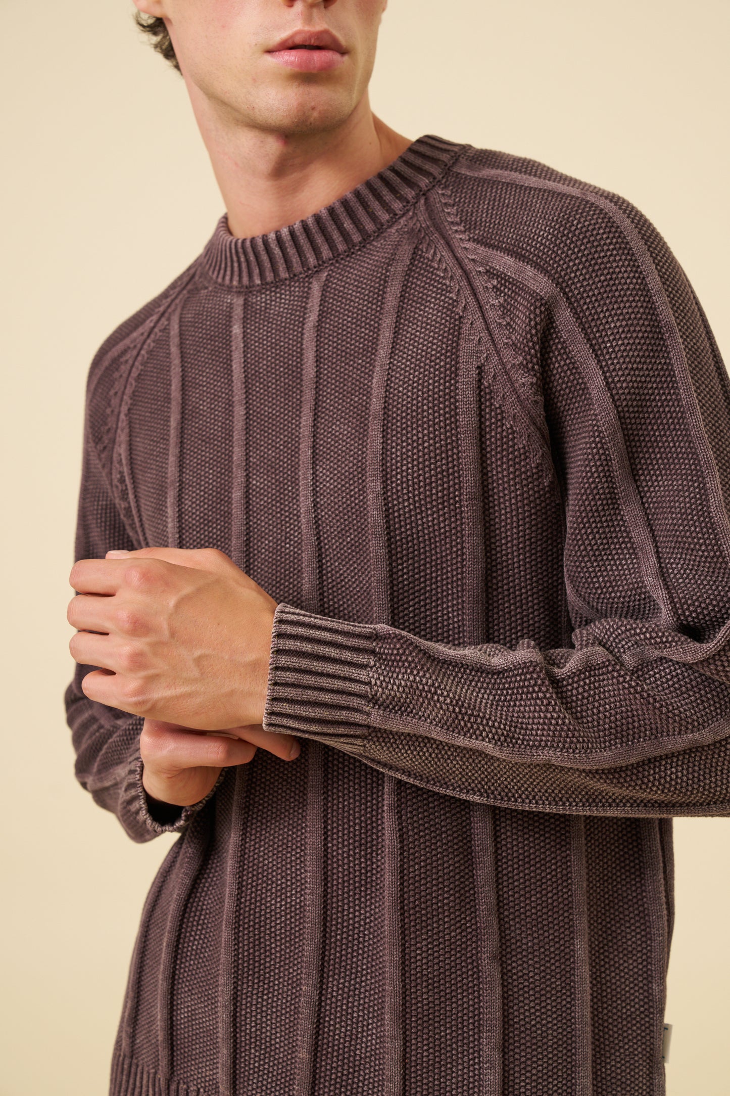 MELVIN WASHED SWEATER - BROWN