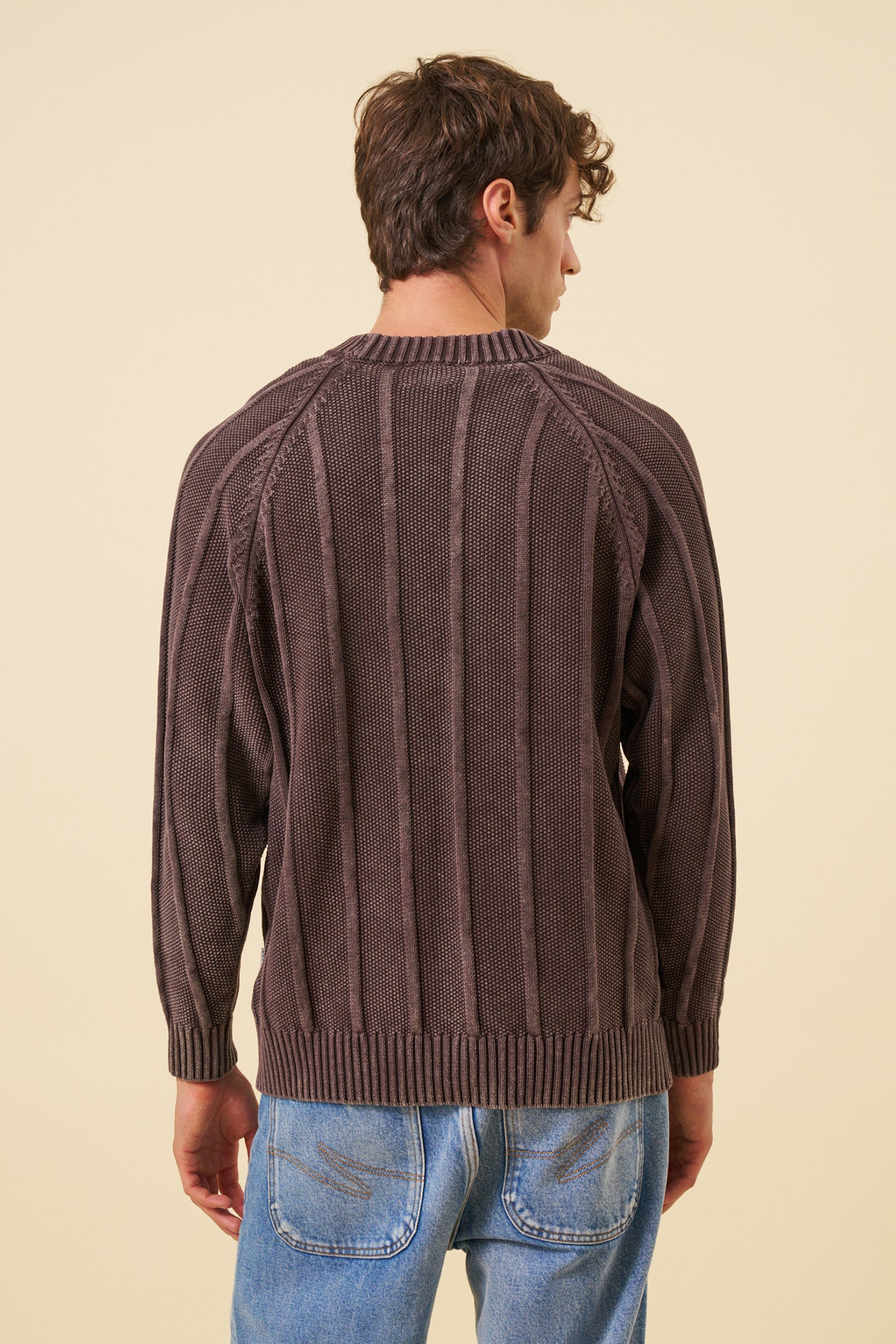 MELVIN WASHED SWEATER - BROWN