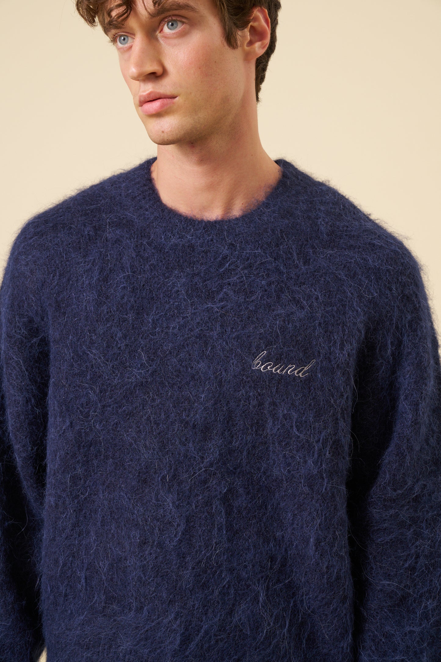 DEXTER CROPPED ALPACA KNIT - NAVY