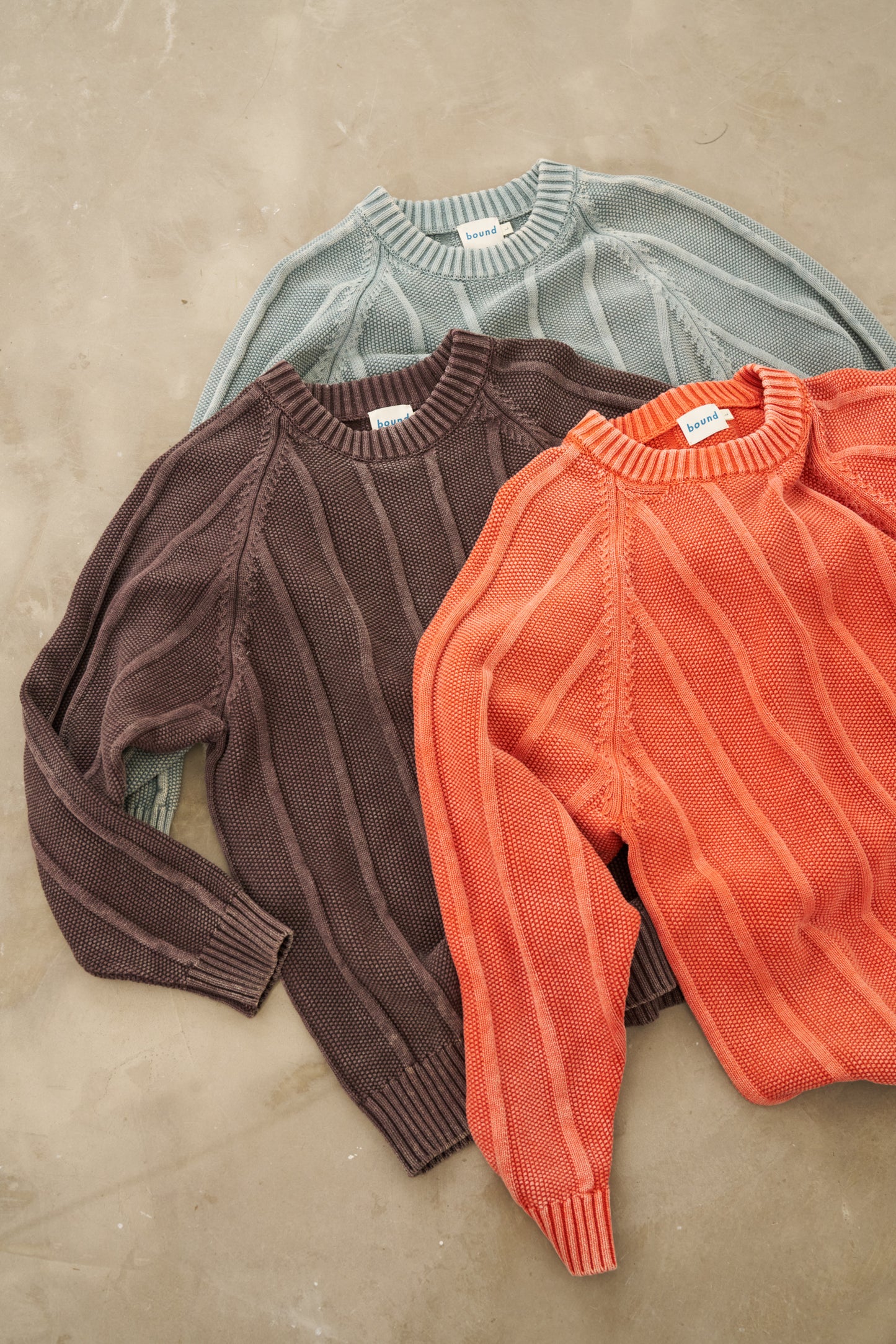 MELVIN WASHED SWEATER - BRIGHT ORANGE