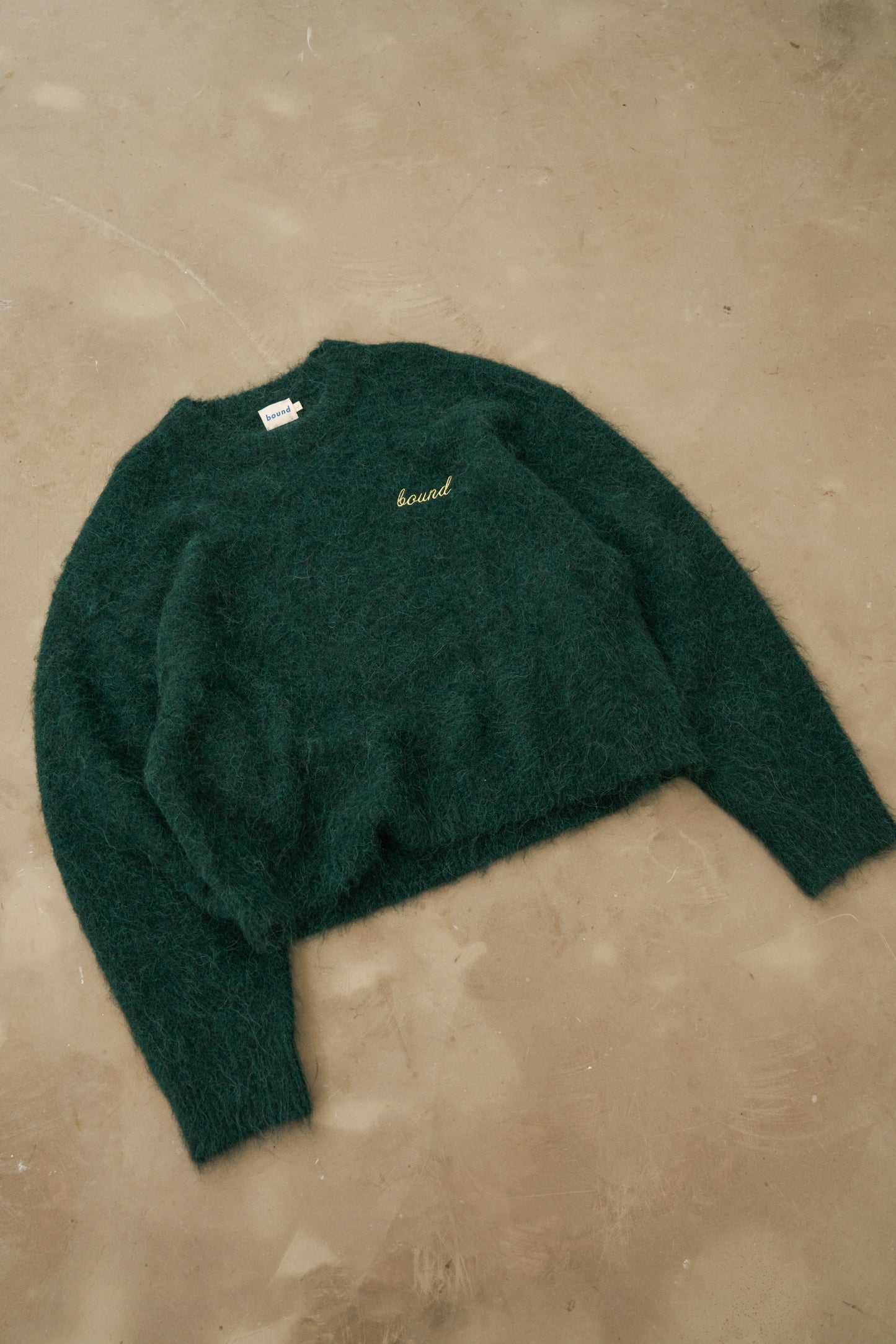 DEXTER CROPPED ALPACA KNIT - FOREST GREEN