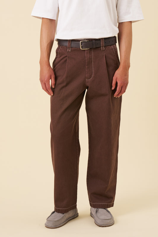 HEAVY CANVAS WORKWEAR TROUSER - BROWN