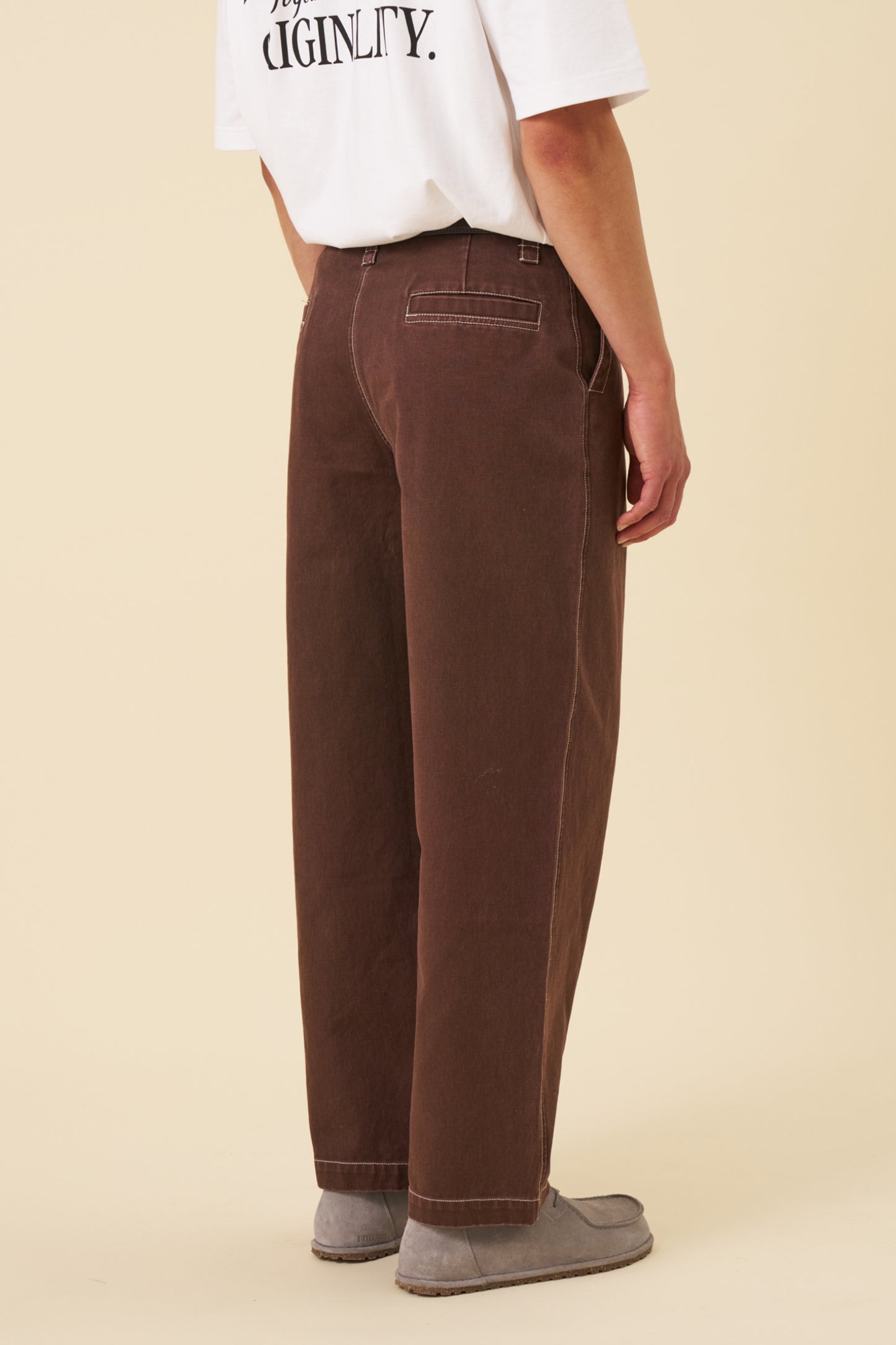 HEAVY CANVAS WORKWEAR TROUSER - BROWN