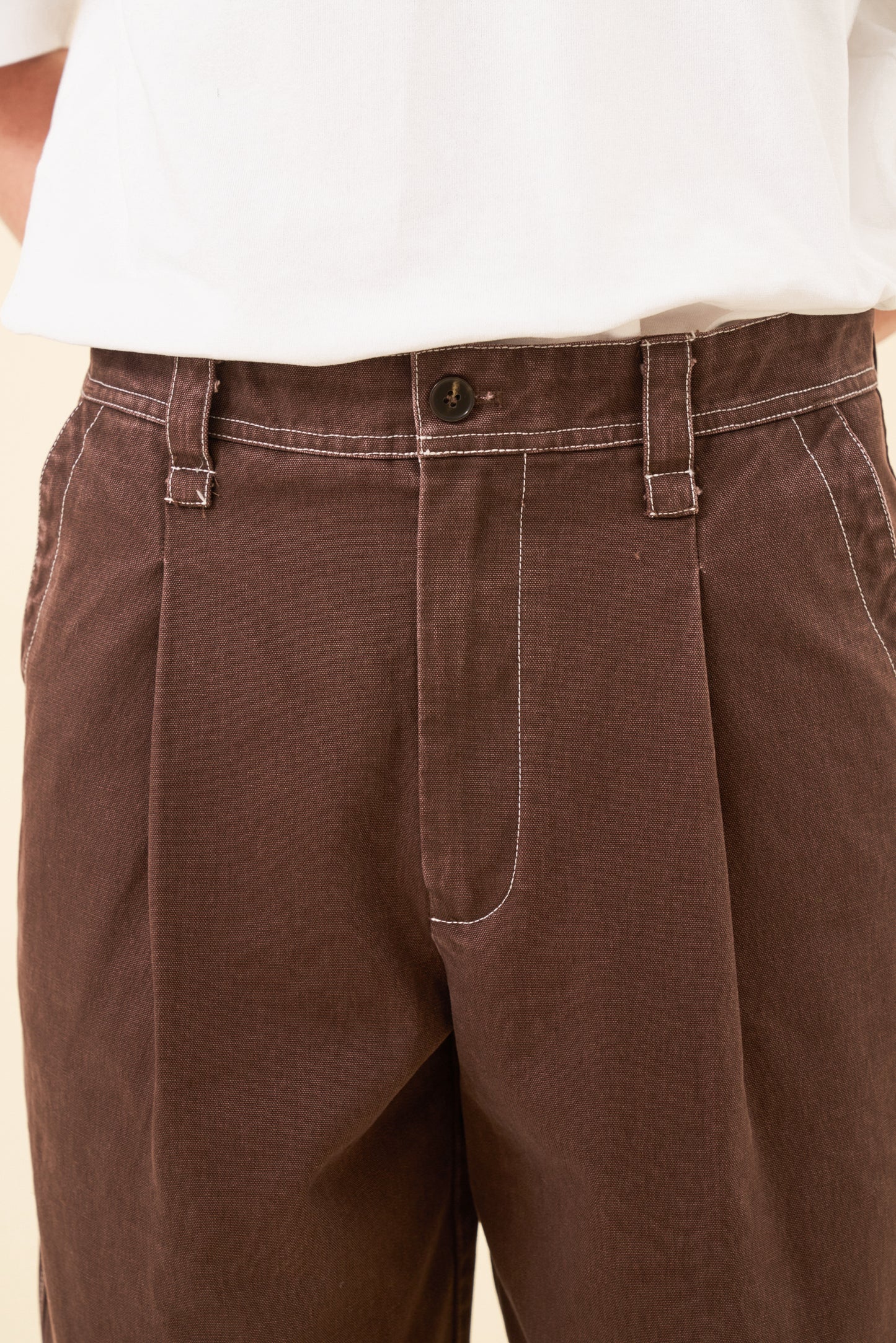HEAVY CANVAS WORKWEAR TROUSER - BROWN